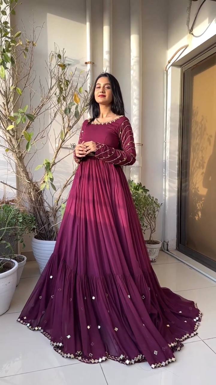 Maroon sale gown online