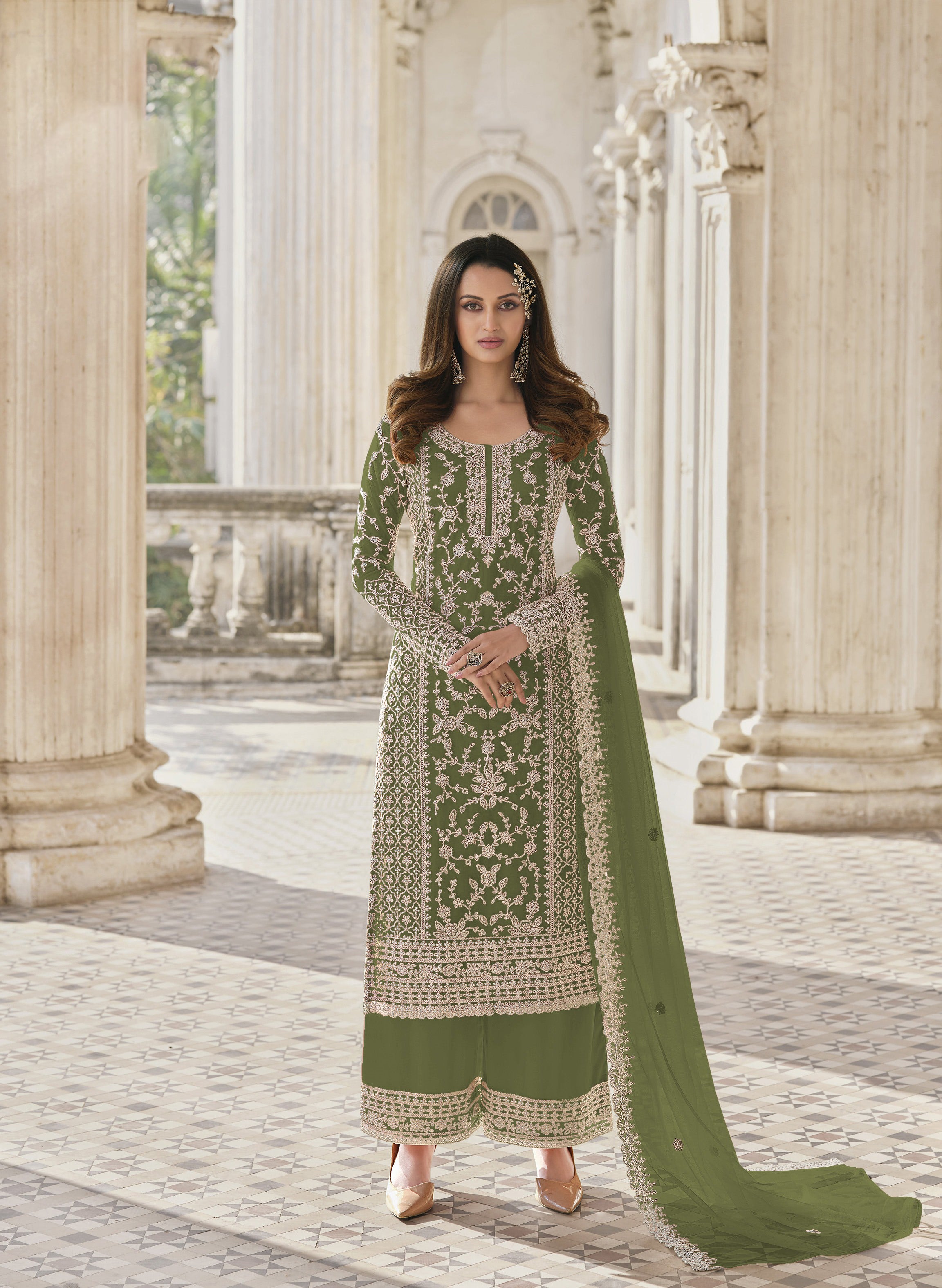 Bottle Green Color Heavy Butterfly Net Embroided Salwar Suit – Joshindia