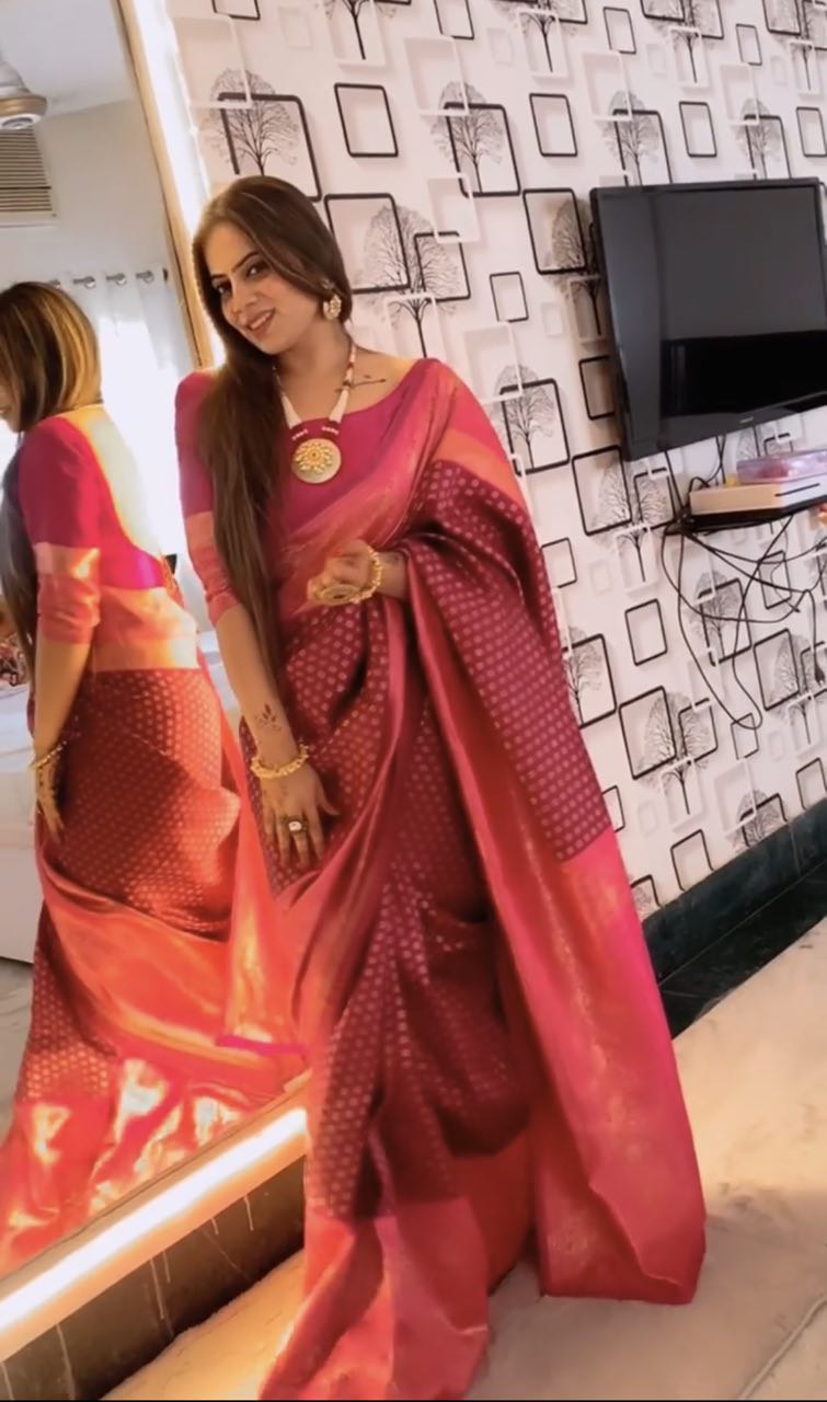 Classy Pink Ready To Wear Saree – Joshindia