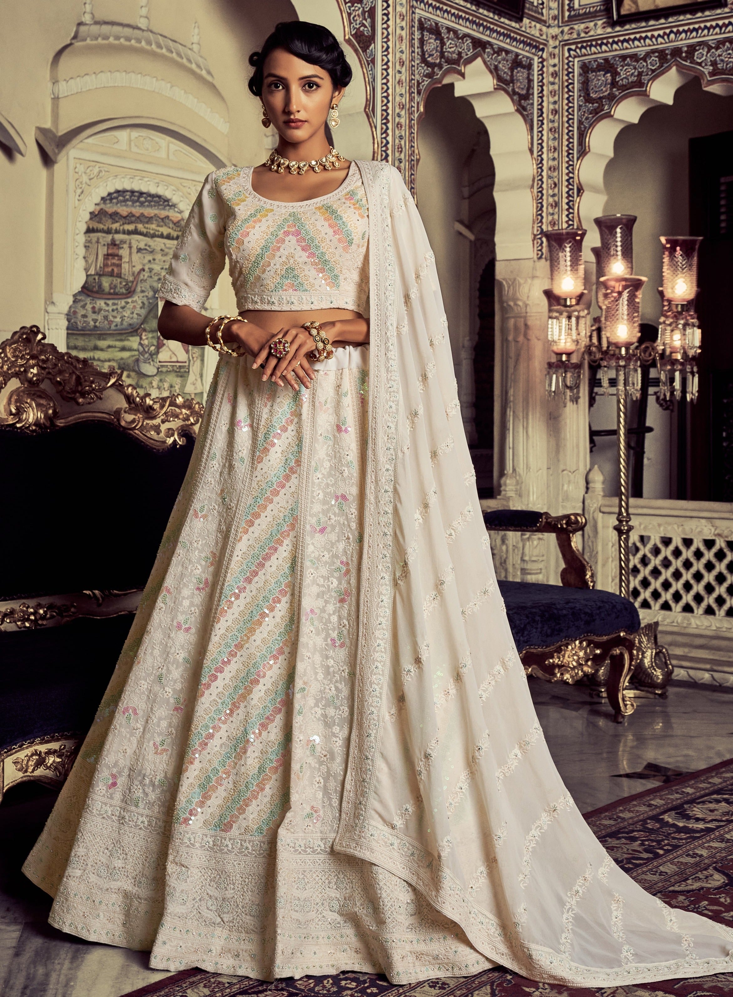 Lehenga Choli Bridal Resham Embroidered Work Designer Lehenga Choli – Lady  India
