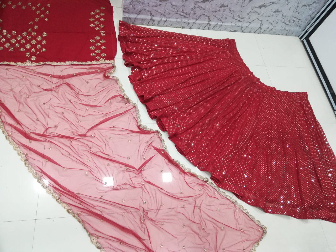 Buy Latest Indian Red Flared Lehenga Choli Online