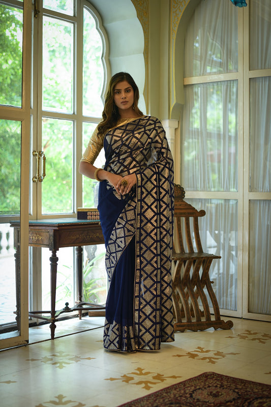 Buy Trendy Blue Saree Online in India - JOSHINDIA - Joshindia