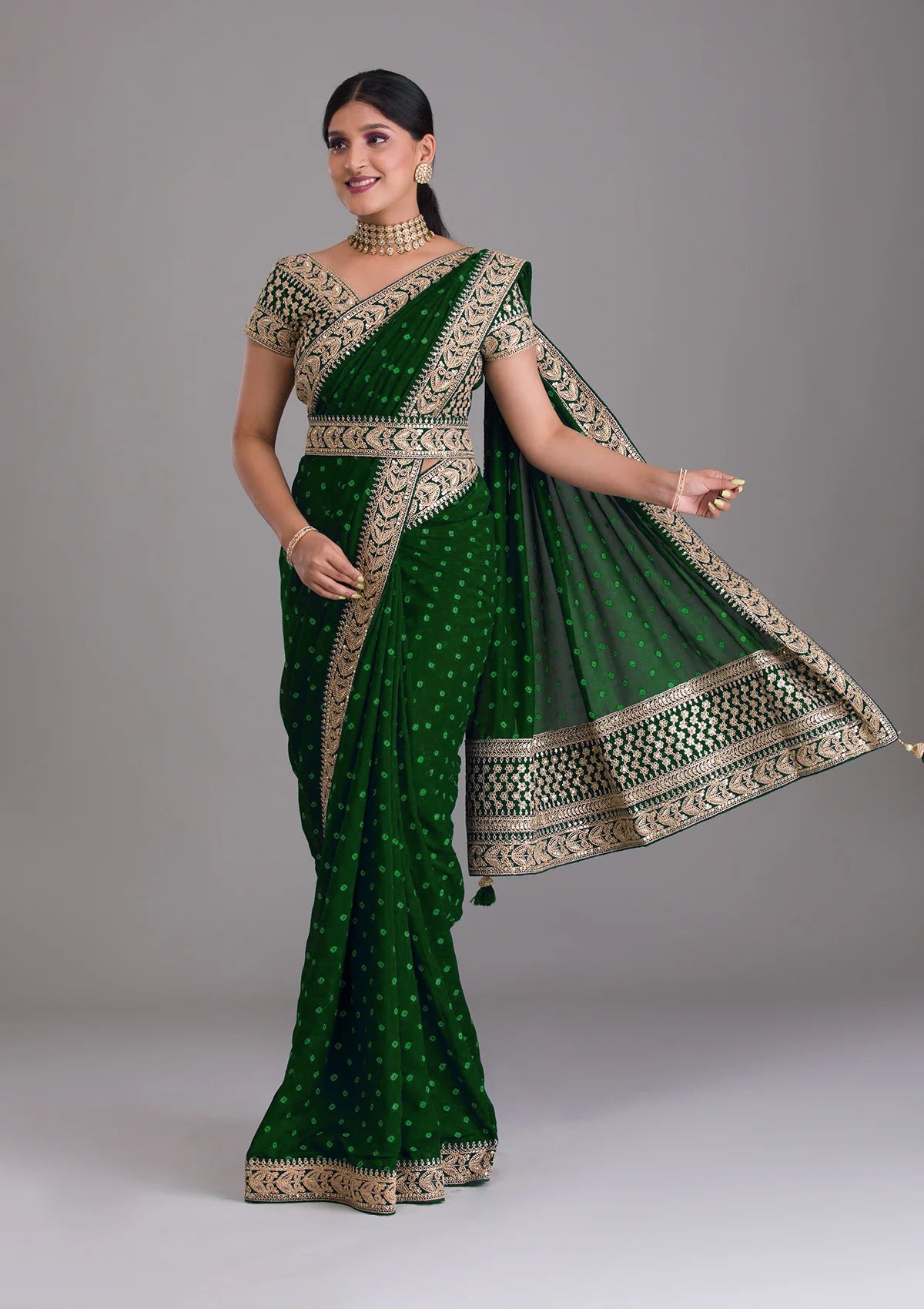 Megha Green Saree – VAMA DESIGNS Indian Bridal Couture