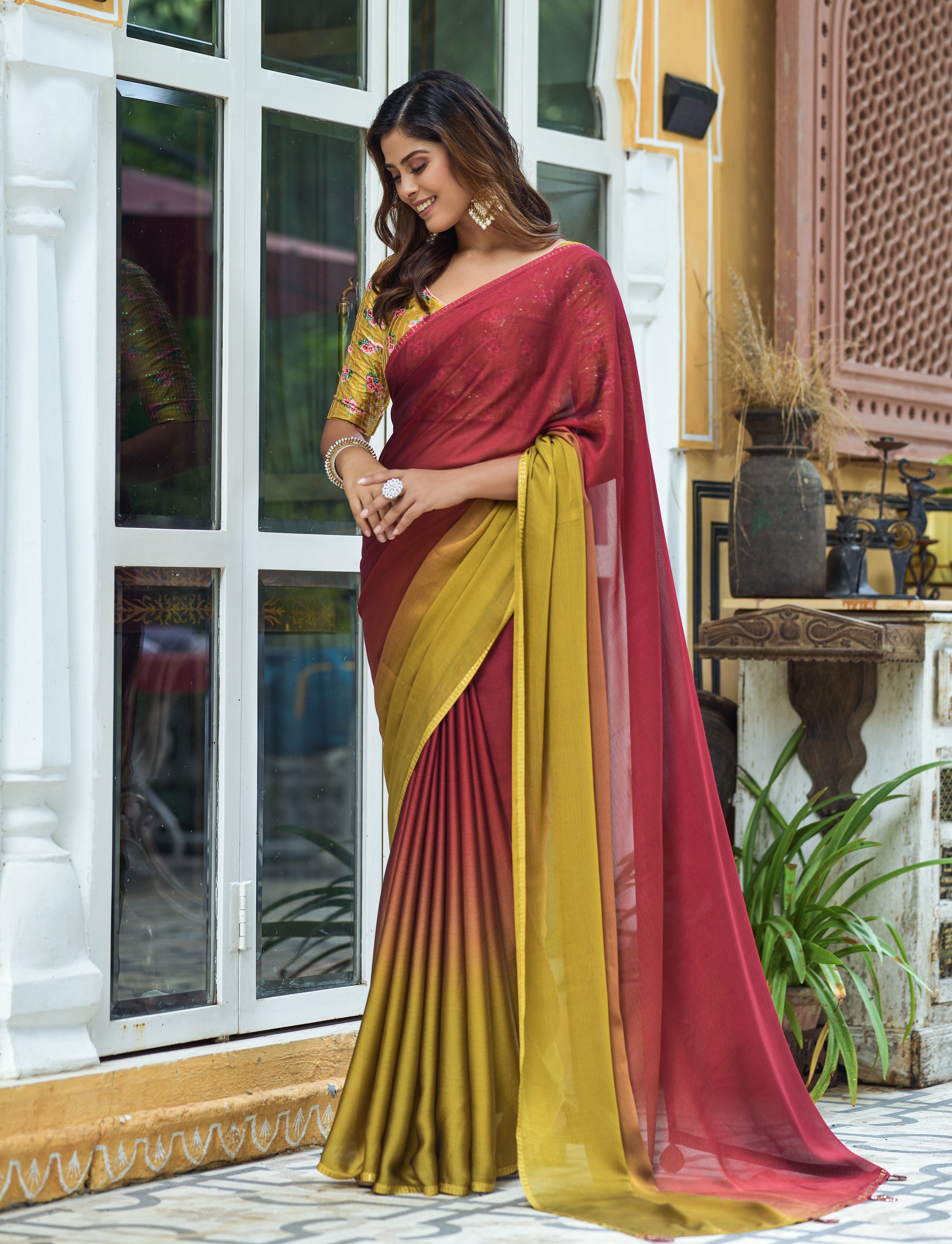 Lana's Secrets Dark Maroon Saree online - I Love Sarees | Maroon saree,  Indian beauty saree, Fashion girl images