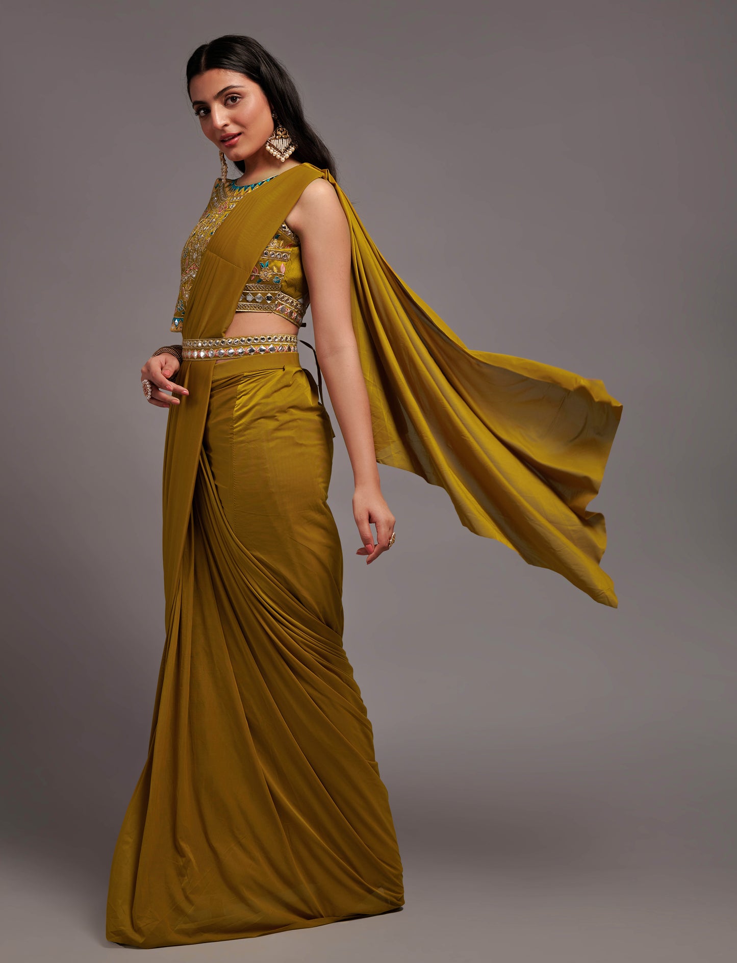 Buy Mustard Saree Online In India - Joshindia