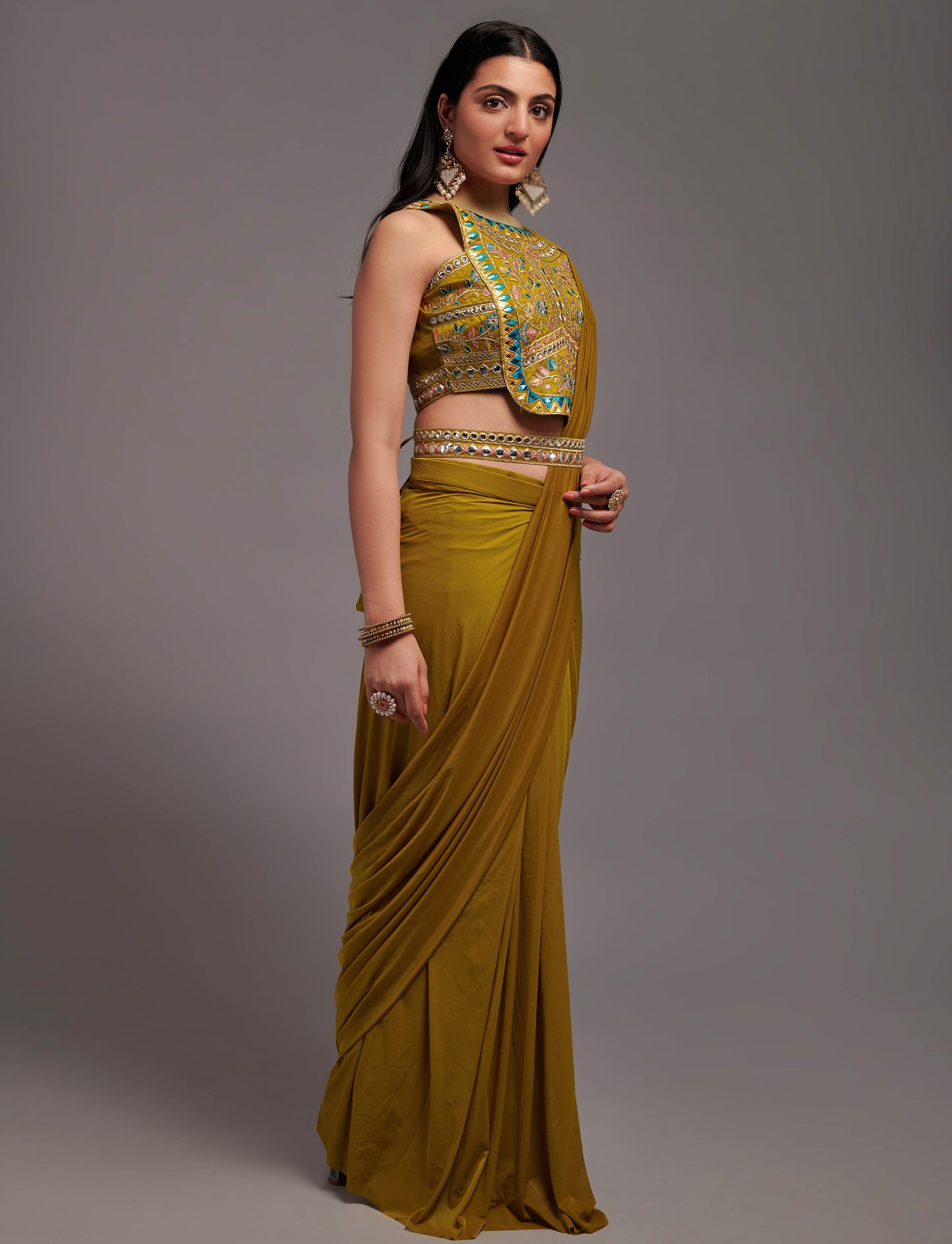 Buy Mustard Saree Online In India - Joshindia