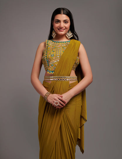 Buy Mustard Saree Online In India - Joshindia