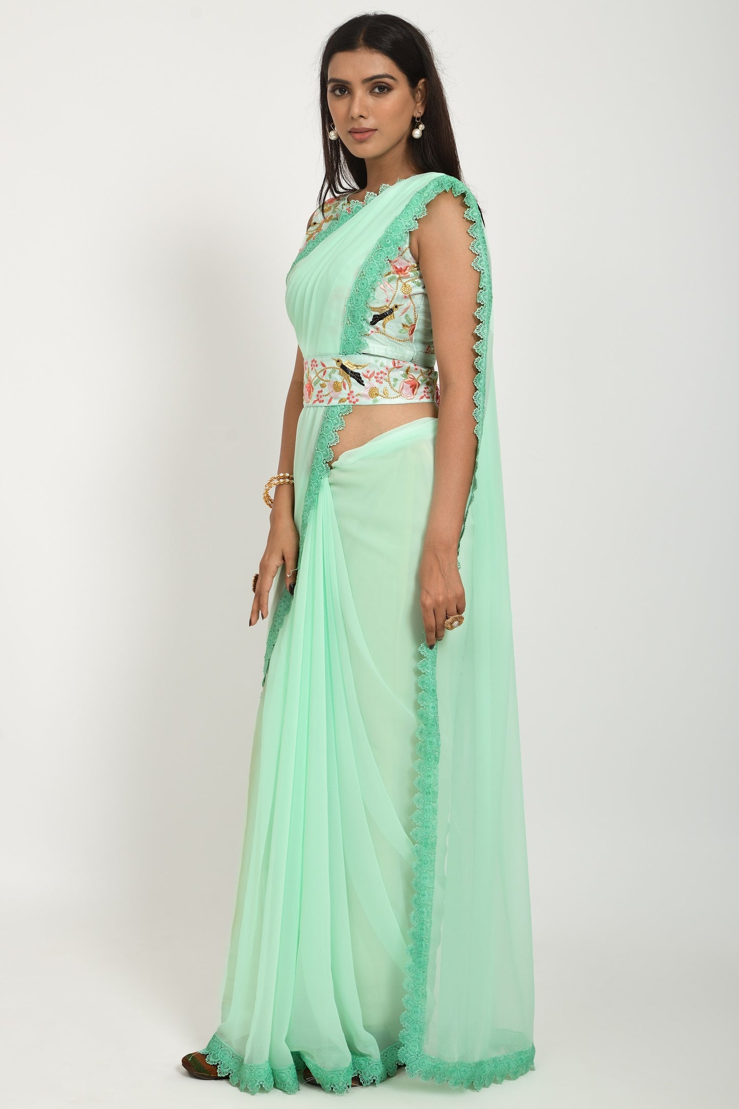 Buy Pista Green Sarees Online In India At Best Price Offers