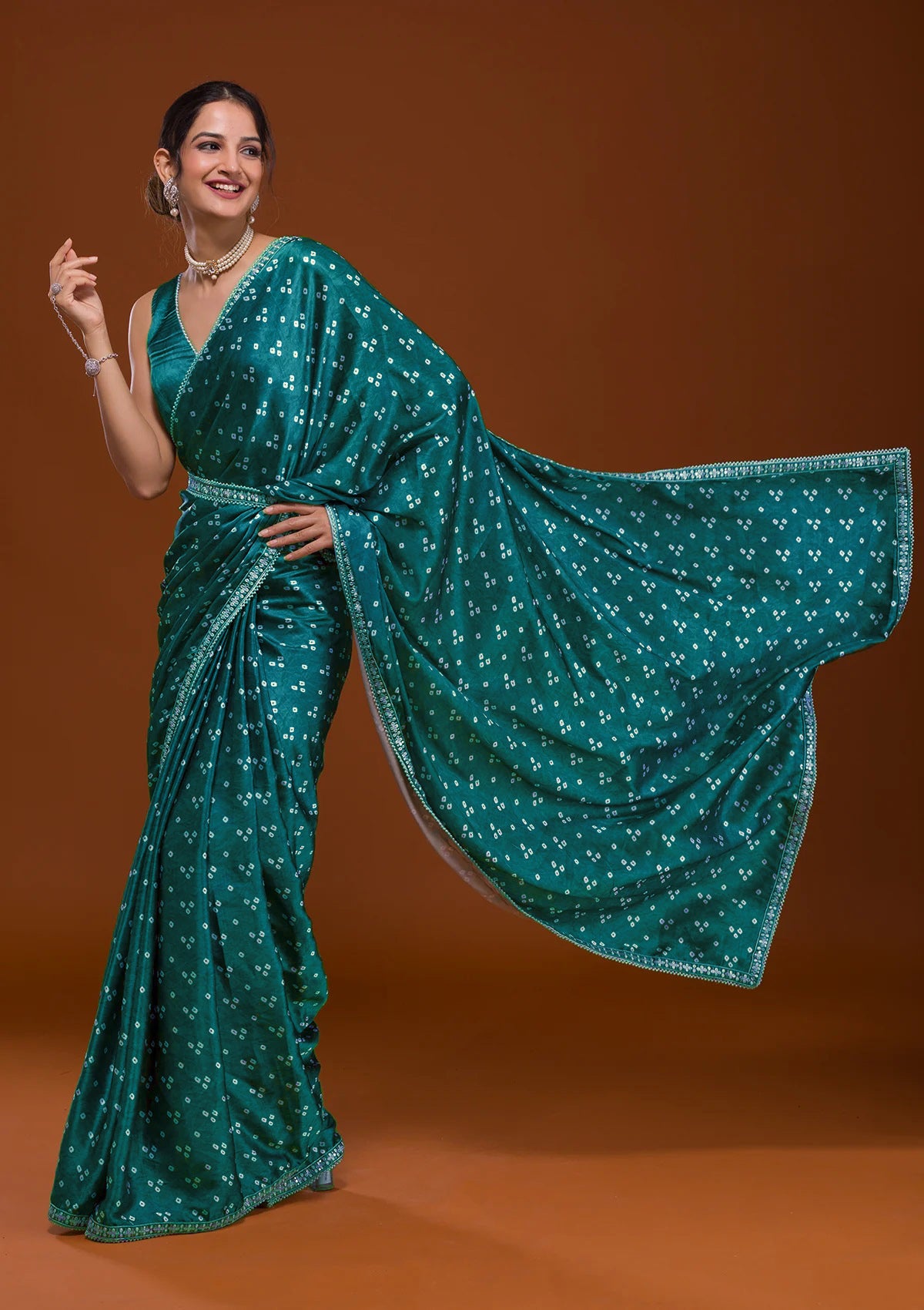 Embroidered Dark Blue Silk Saree With Blouse 2949SR04