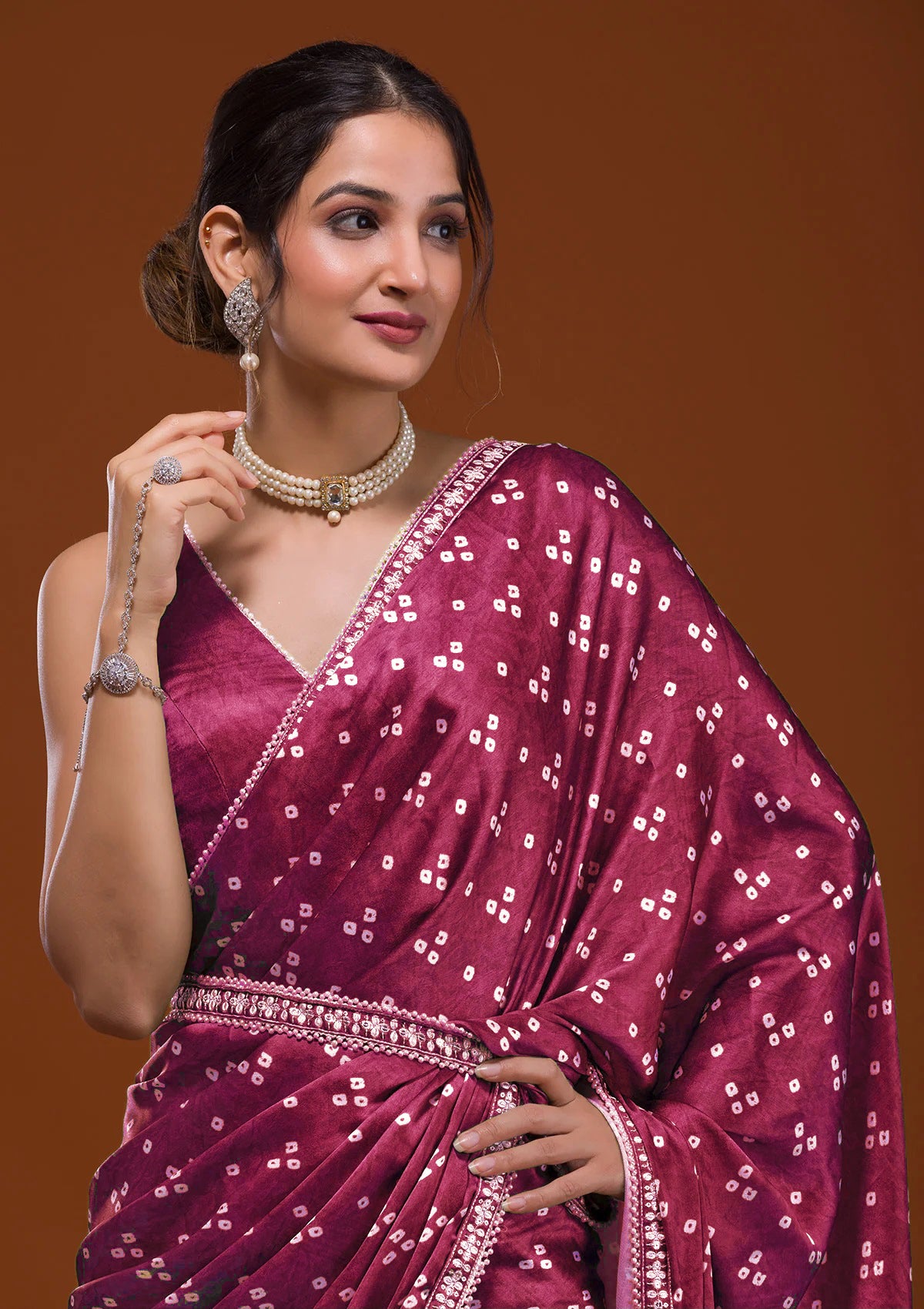 Rani Colour Designer Sarees - Joshindia