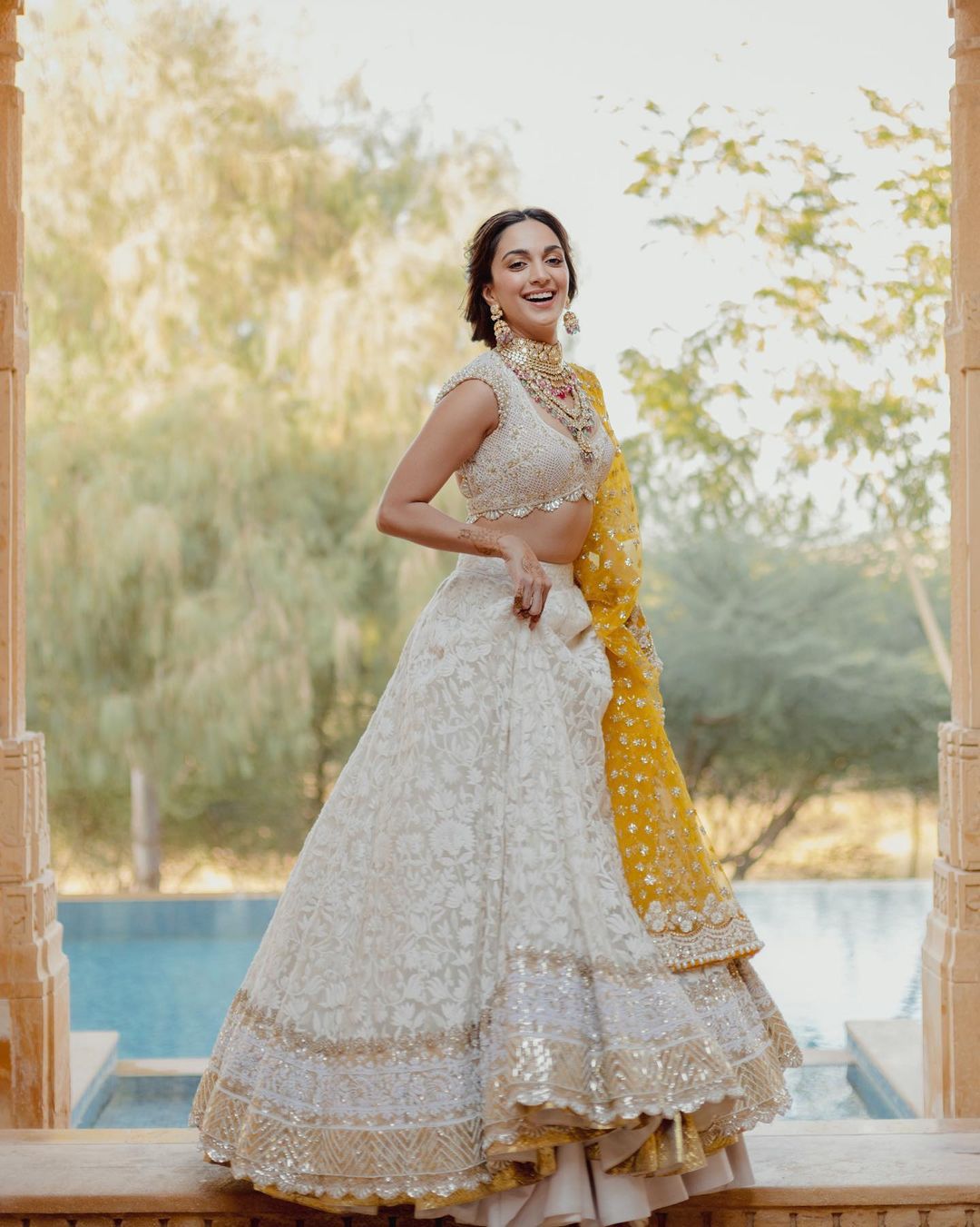 Gold Ivory Lehenga – VAMA DESIGNS Indian Bridal Couture