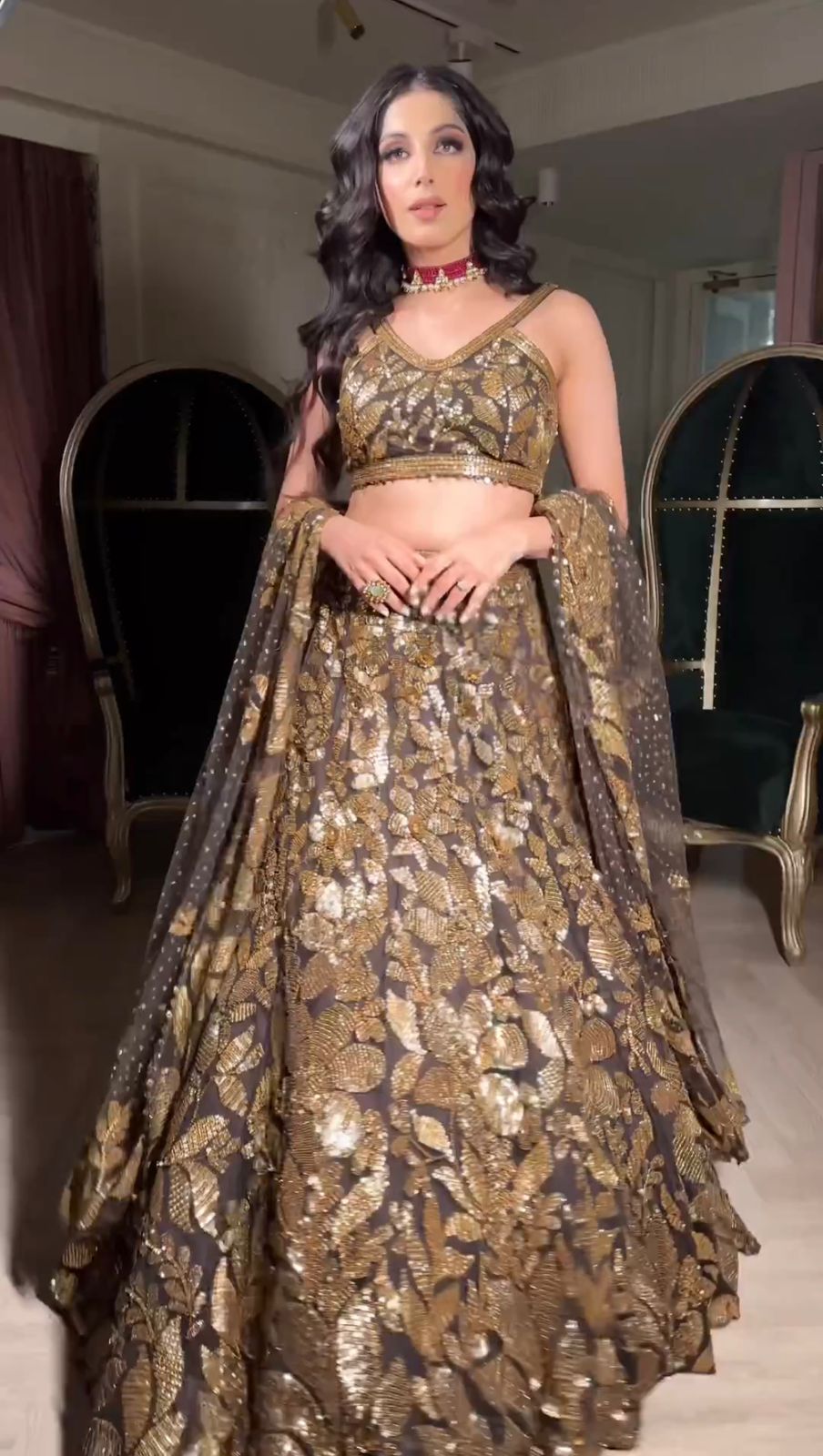 Buy Trendy Gold Lehenga Choli Online in India - Joshindia