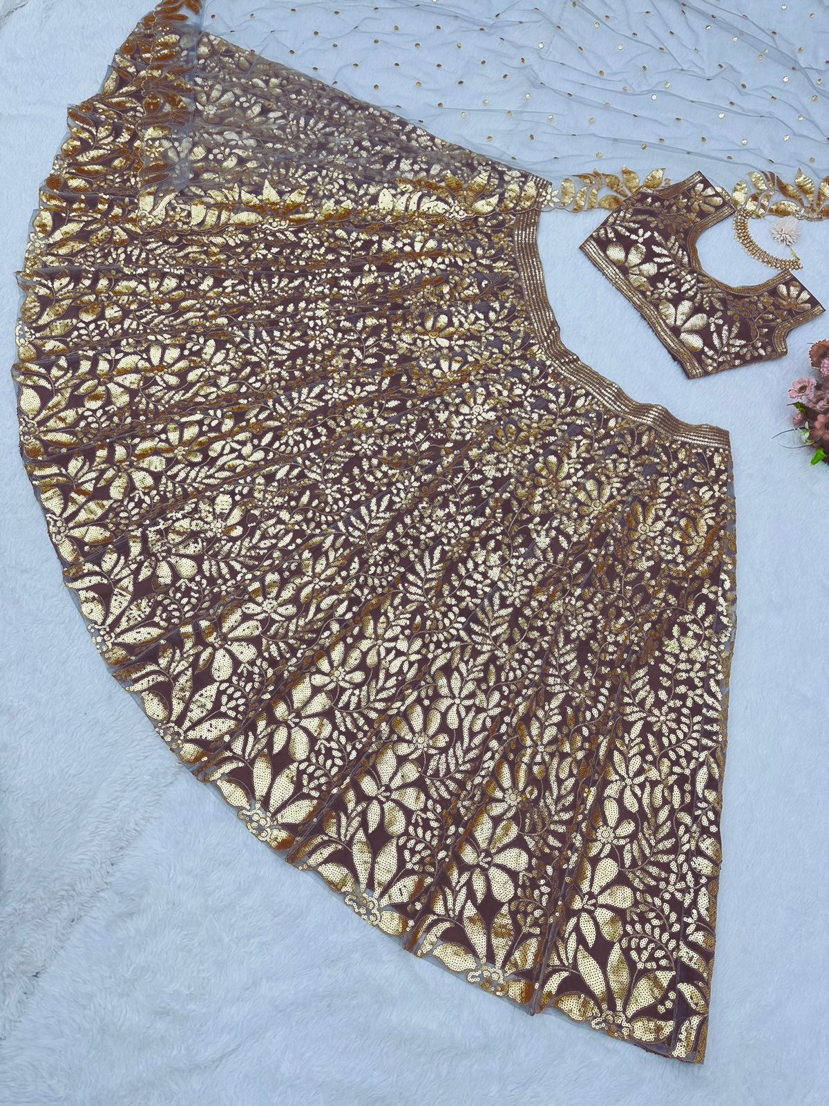 Buy Trendy Gold Lehenga Choli Online in India - Joshindia