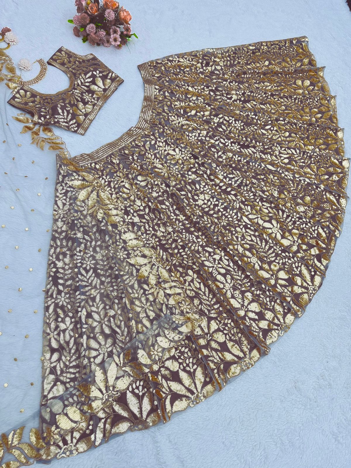 Buy Trendy Gold Lehenga Choli Online in India - Joshindia