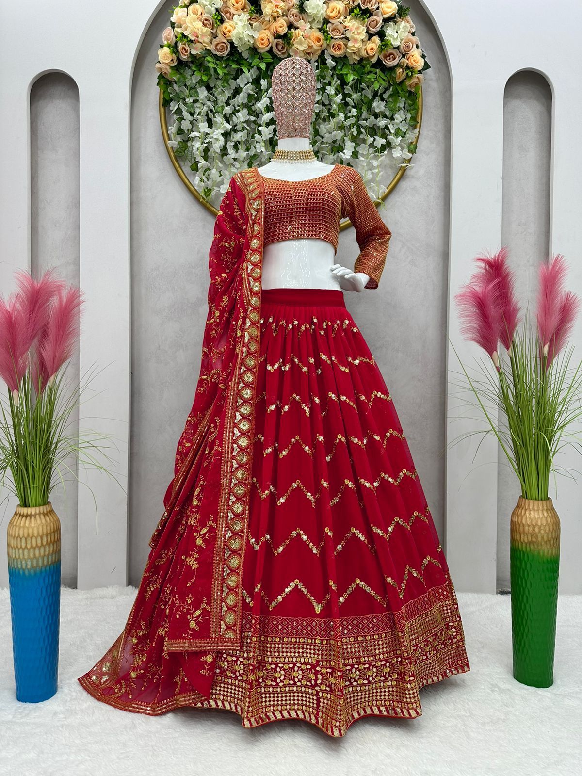 Buy Red Bridal Lehenga online at Best Prices in India - Joshindia