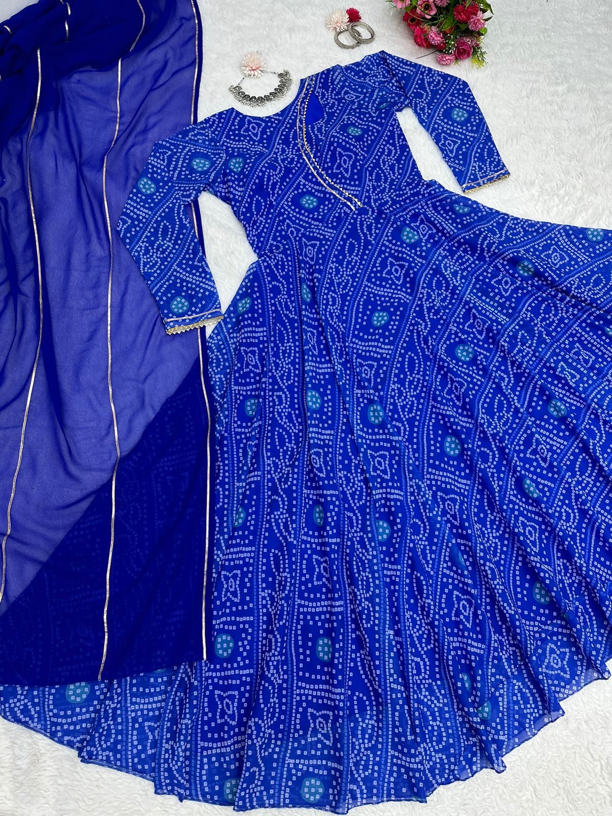 Buy Designer Sarees, Salwar Kameez, Kurtis & Tunic and Lehenga Choli.Grand  Chiffon Midnight Blue Party Wear Gown