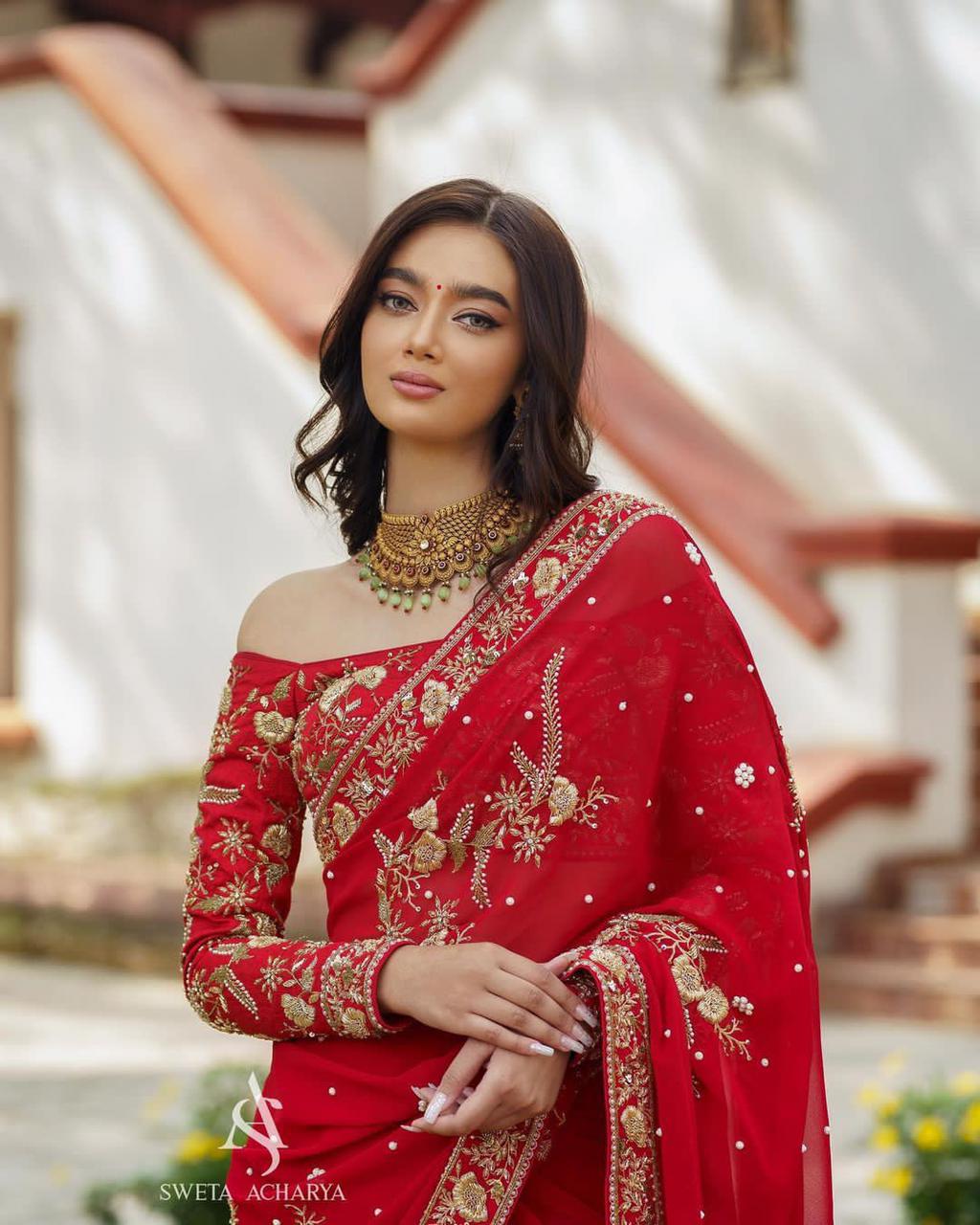 Red Banarasi Silk Saree | Leemboodi