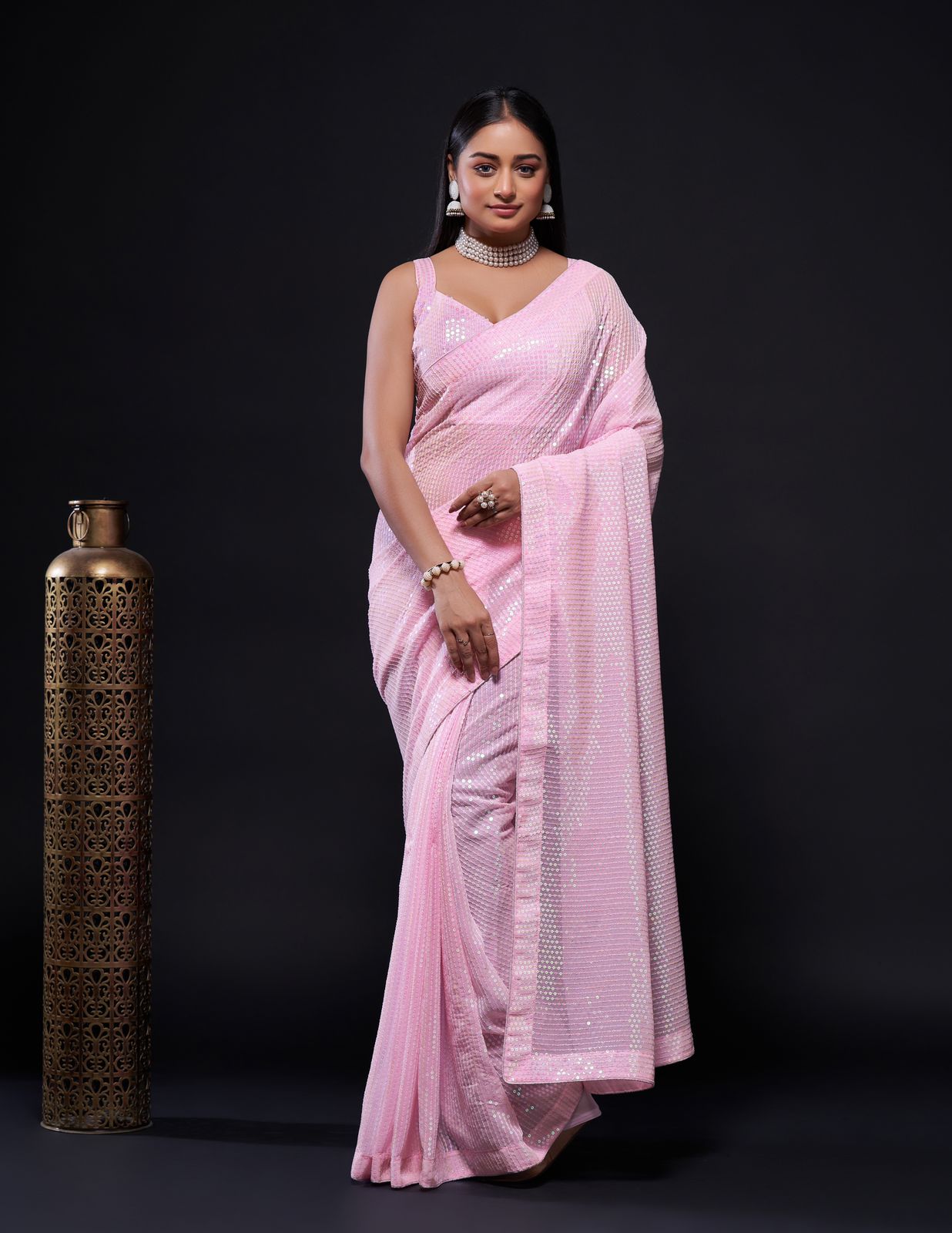 Buy Pink Sarees for Women by Styleelite Online | Ajio.com