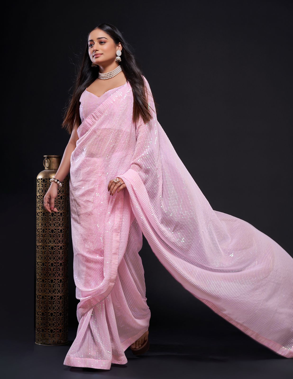 Buy Pink Sarees for Women by Ri-wah Online | Ajio.com