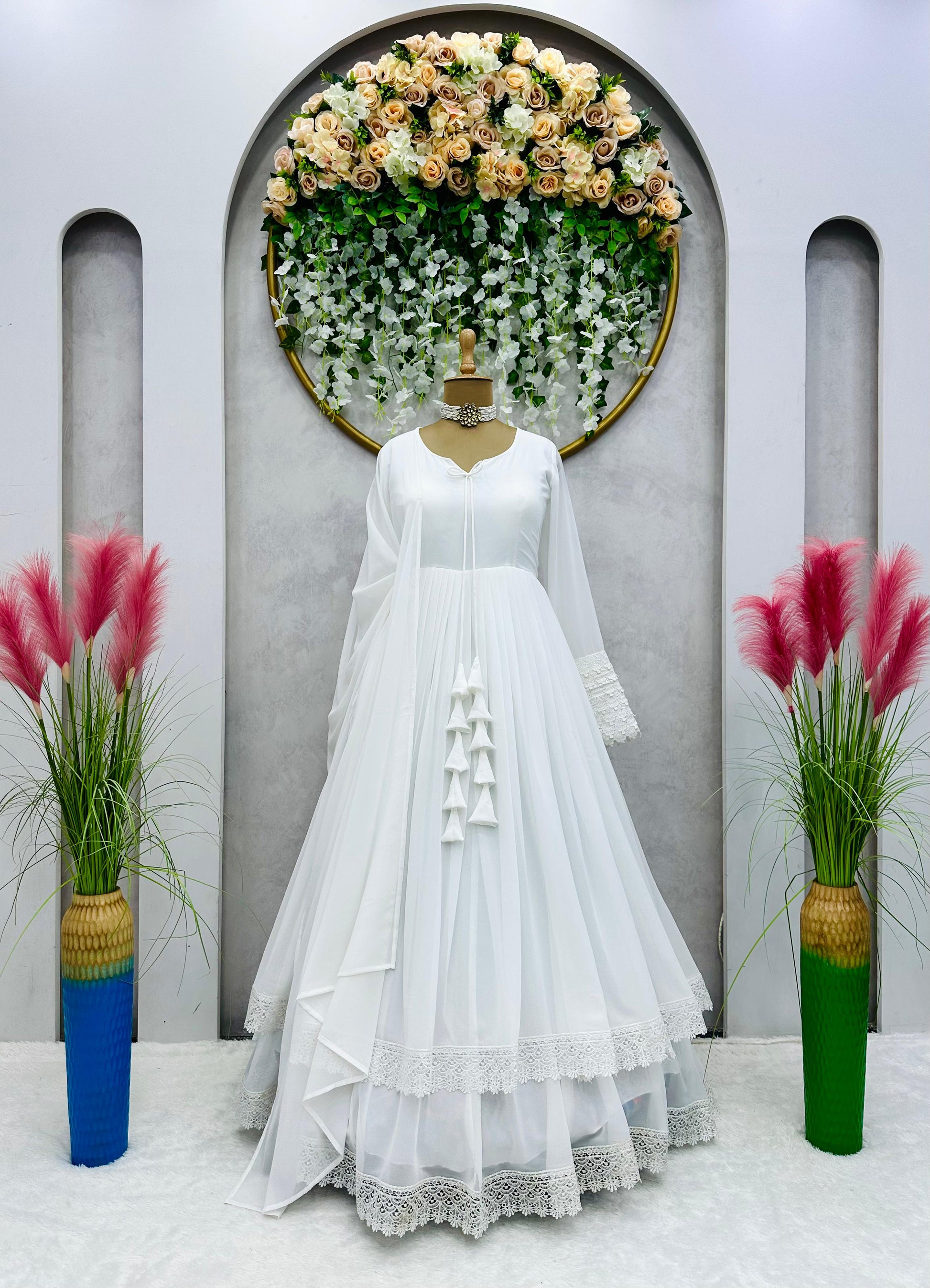 LookGold Women Gown White Dress - Buy LookGold Women Gown White Dress  Online at Best Prices in India
