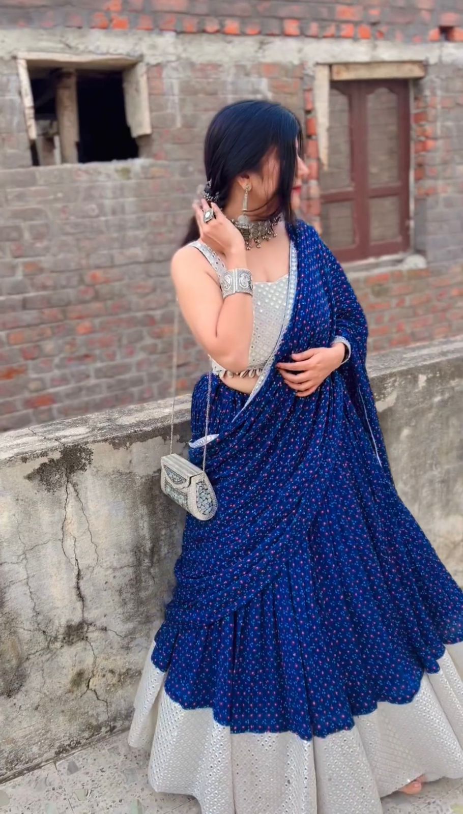 Buy SHUBHKALA Blue Silk Embroidered Lehenga and Choli Set With Dupatta for  Women Online @ Tata CLiQ