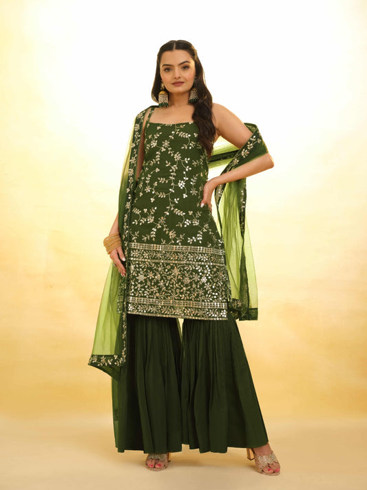 Buy Trendy Green Sharara Online in India - Joshindia