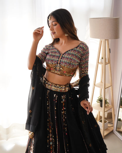 Designer traditional lehenga choli of embroidery sequence work - Joshindia