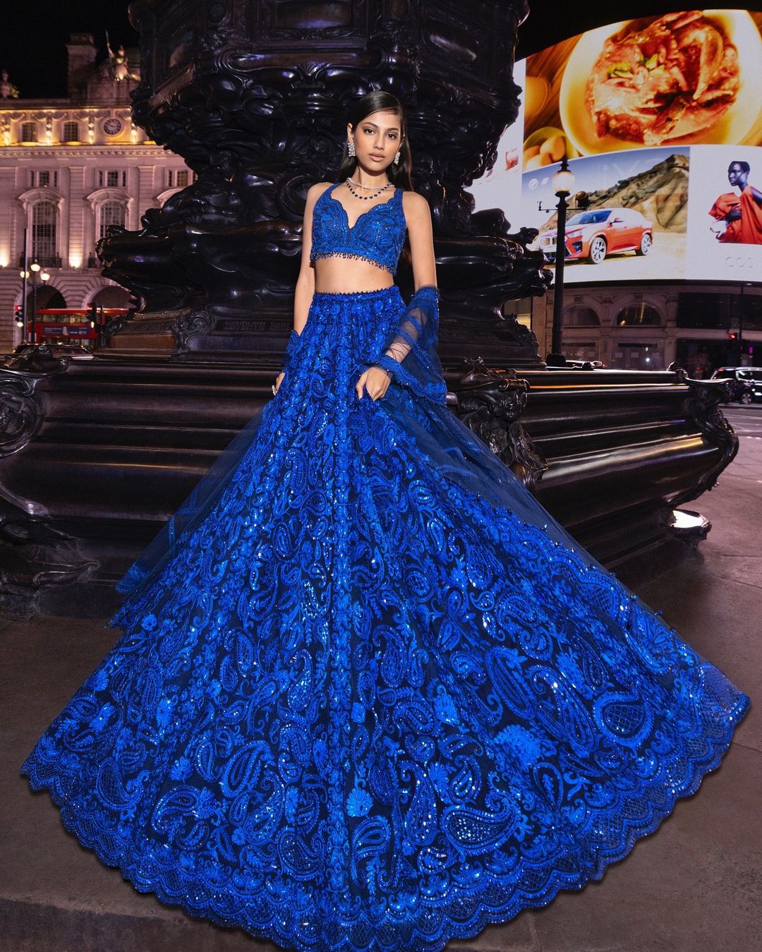 Royal Blue Color Heavy Embroidered Zari Sequence Designer Lehenga Choli - Joshindia