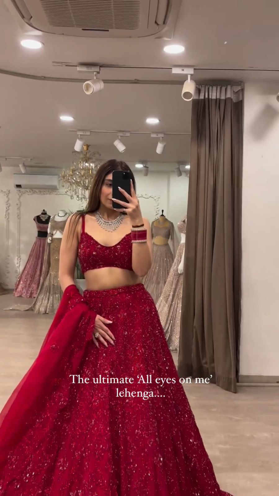 Beautiful Red Sequins Heavy Lehenga Choli Online