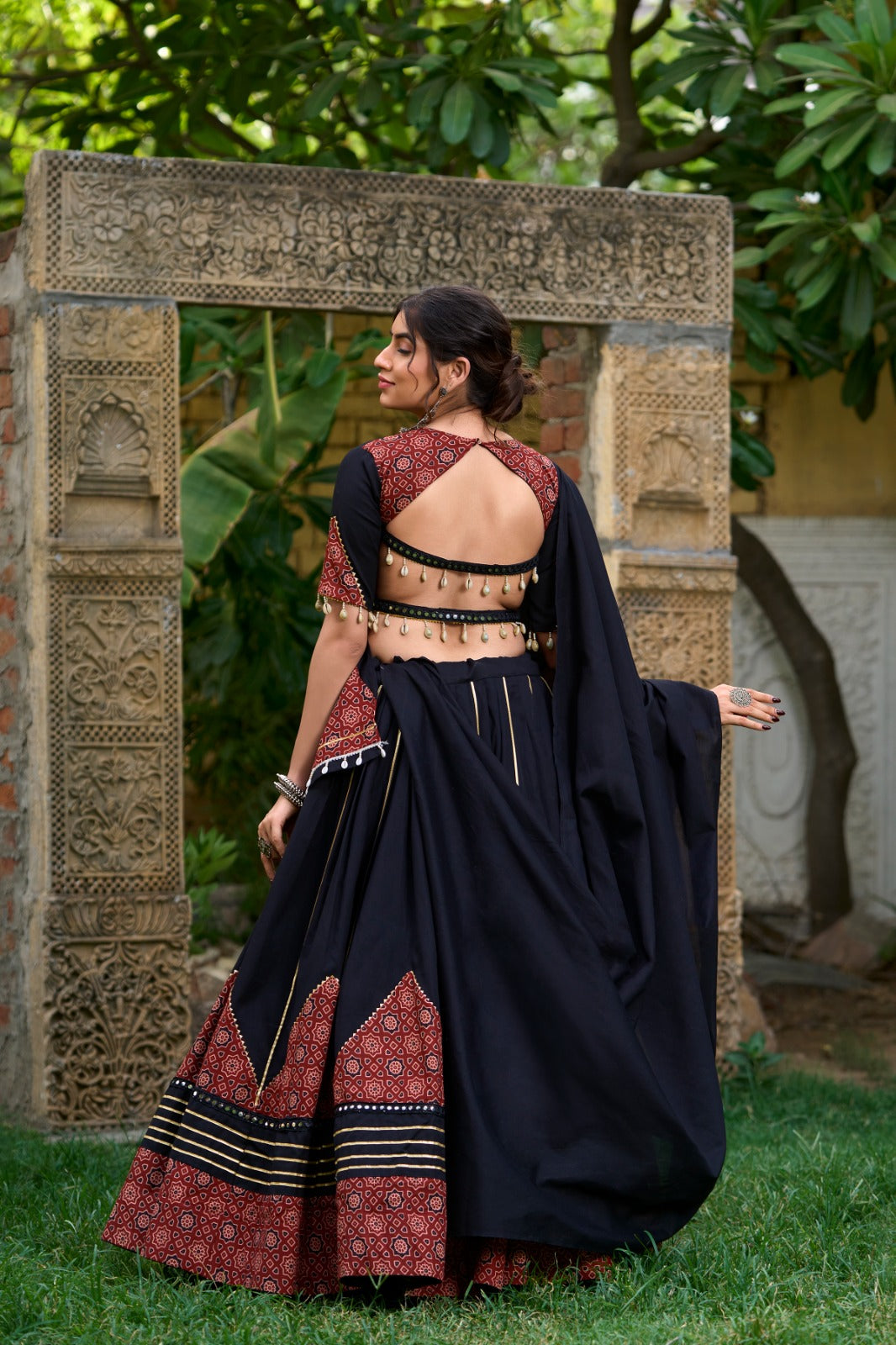 Stunning Black Lehenga Choli with Gota Patti