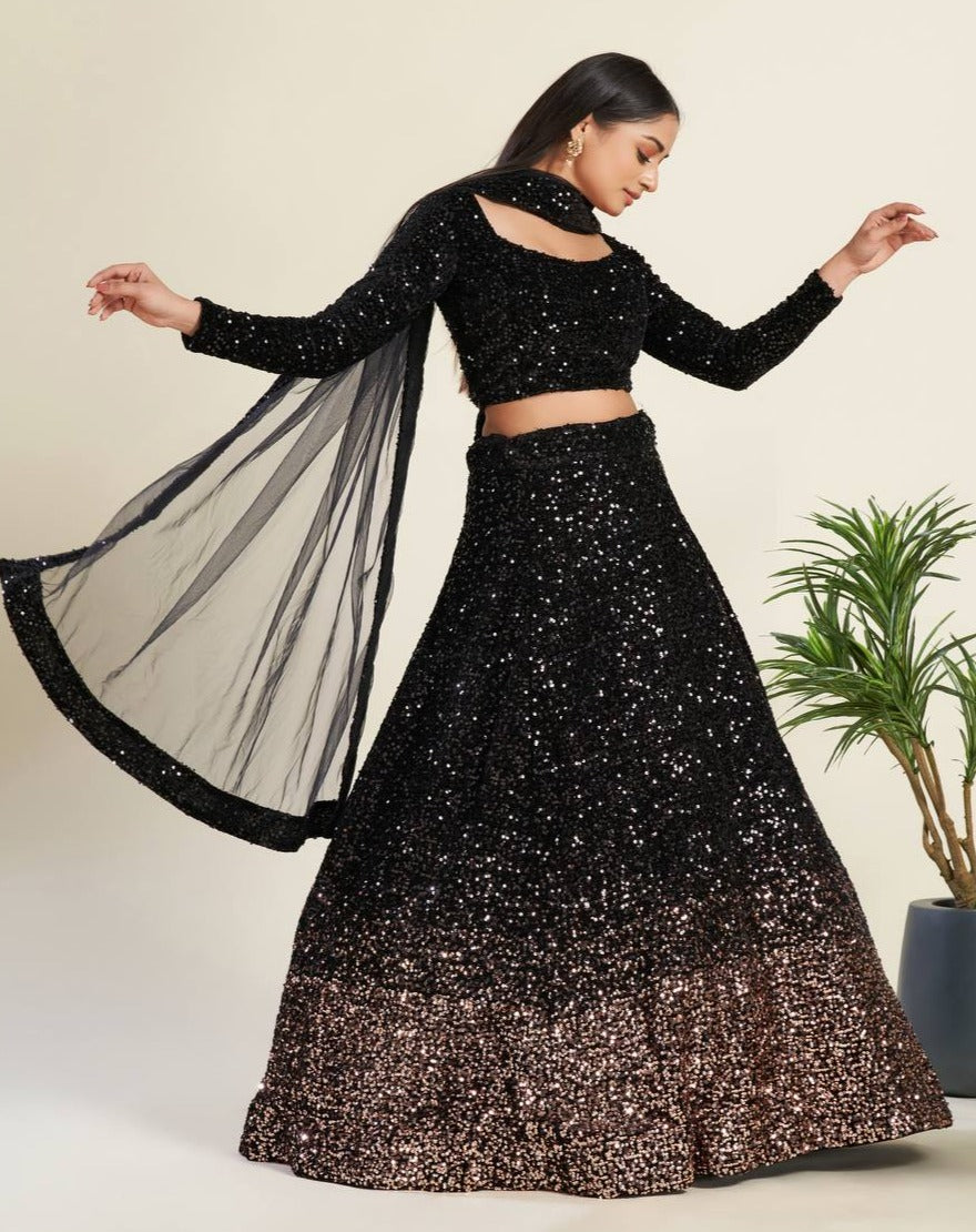 Buy Predzthing Embellished Semi Stitched Lehenga Choli-BLACK Online at Best  Prices in India - JioMart.