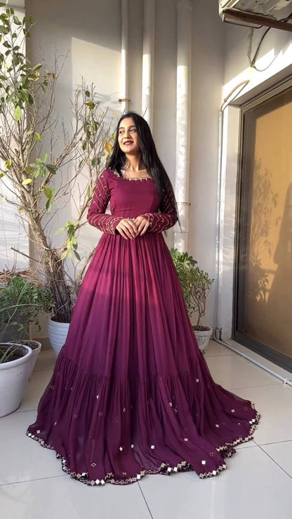 Maroon Gowns Online Shopping in India - Joshindia