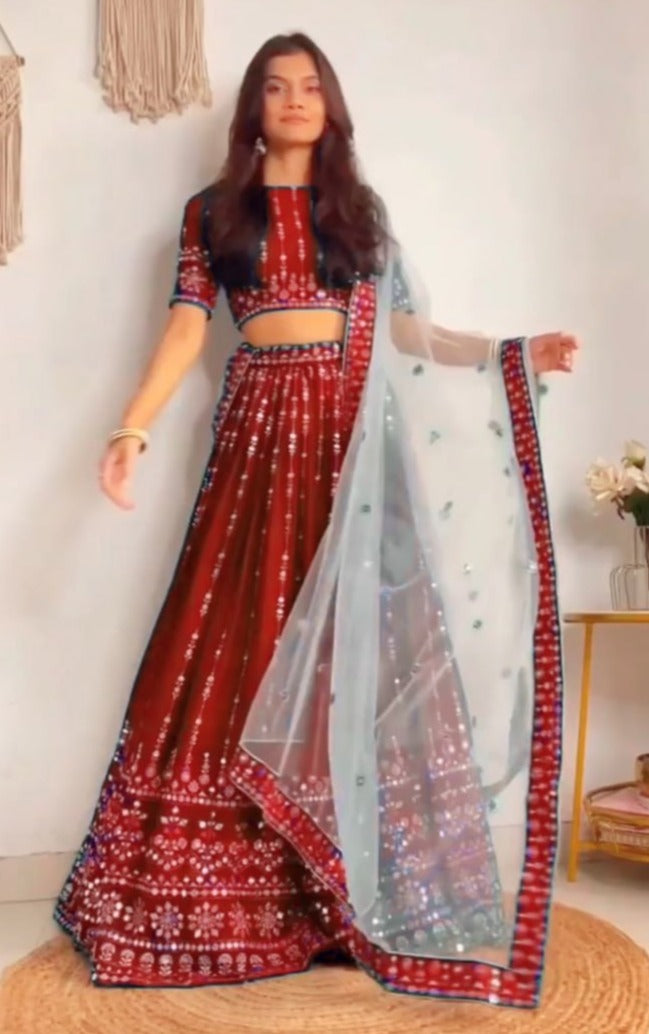 Designer Cream Color Printed Lehenga For Women – ekmazon.com