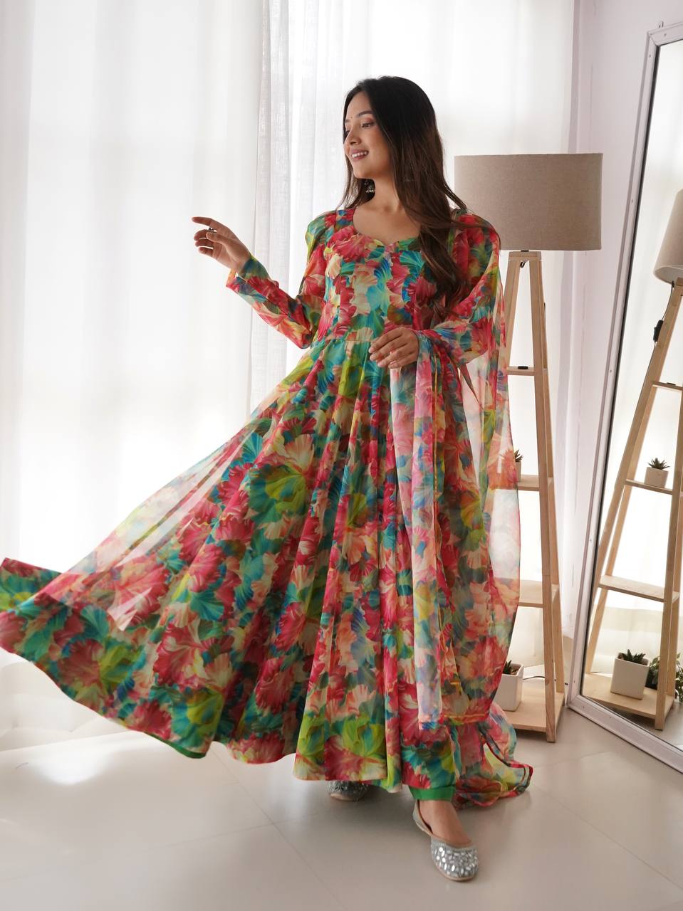 Multicolor Womens Gowns - Joshindia