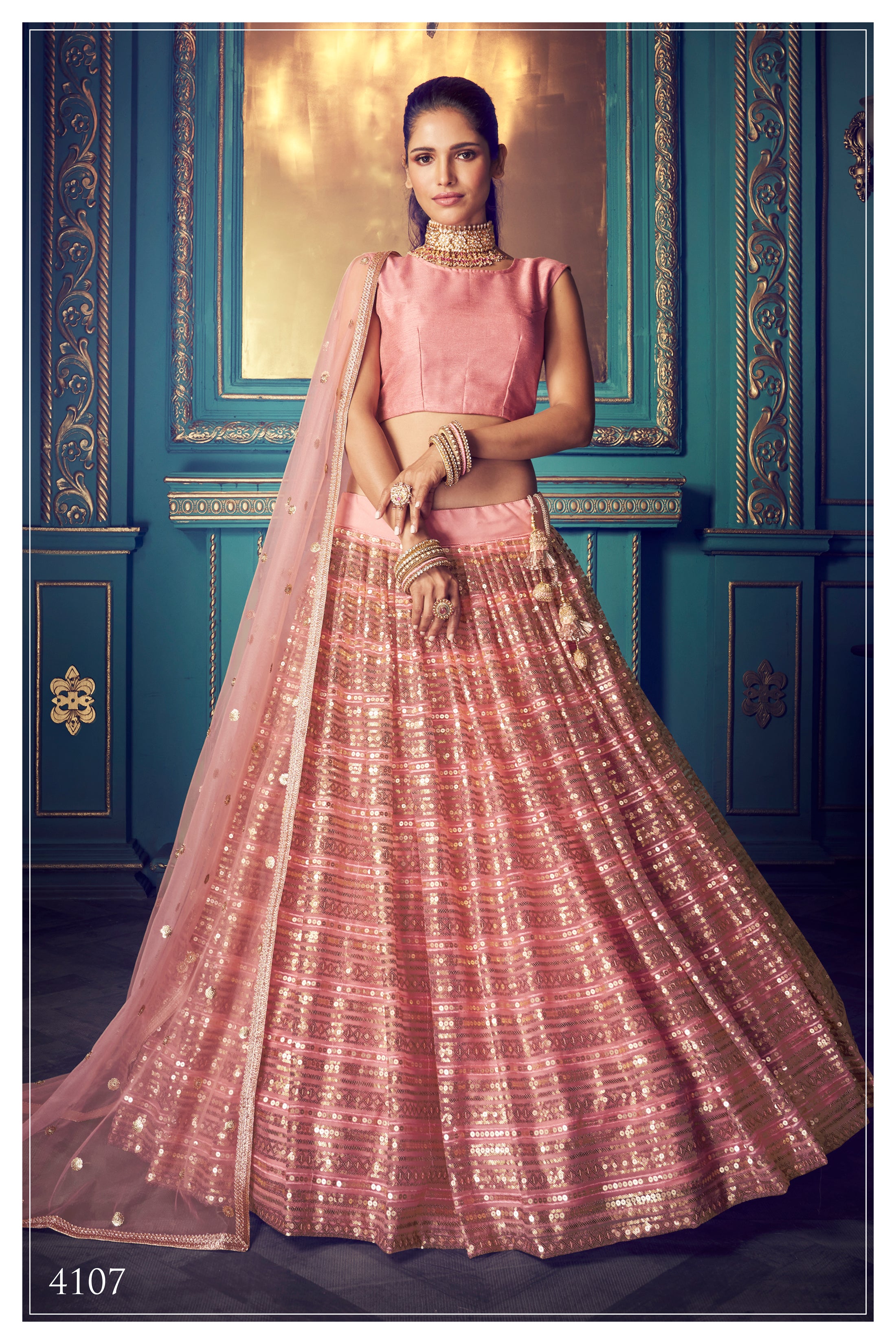 Buy Pink color georgette embroidery designer lehenga choli at fealdeal.com