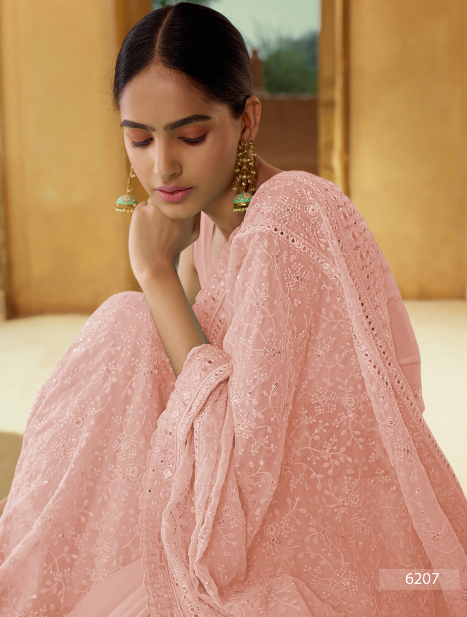 Beautiful Peach Color saree - Joshindia