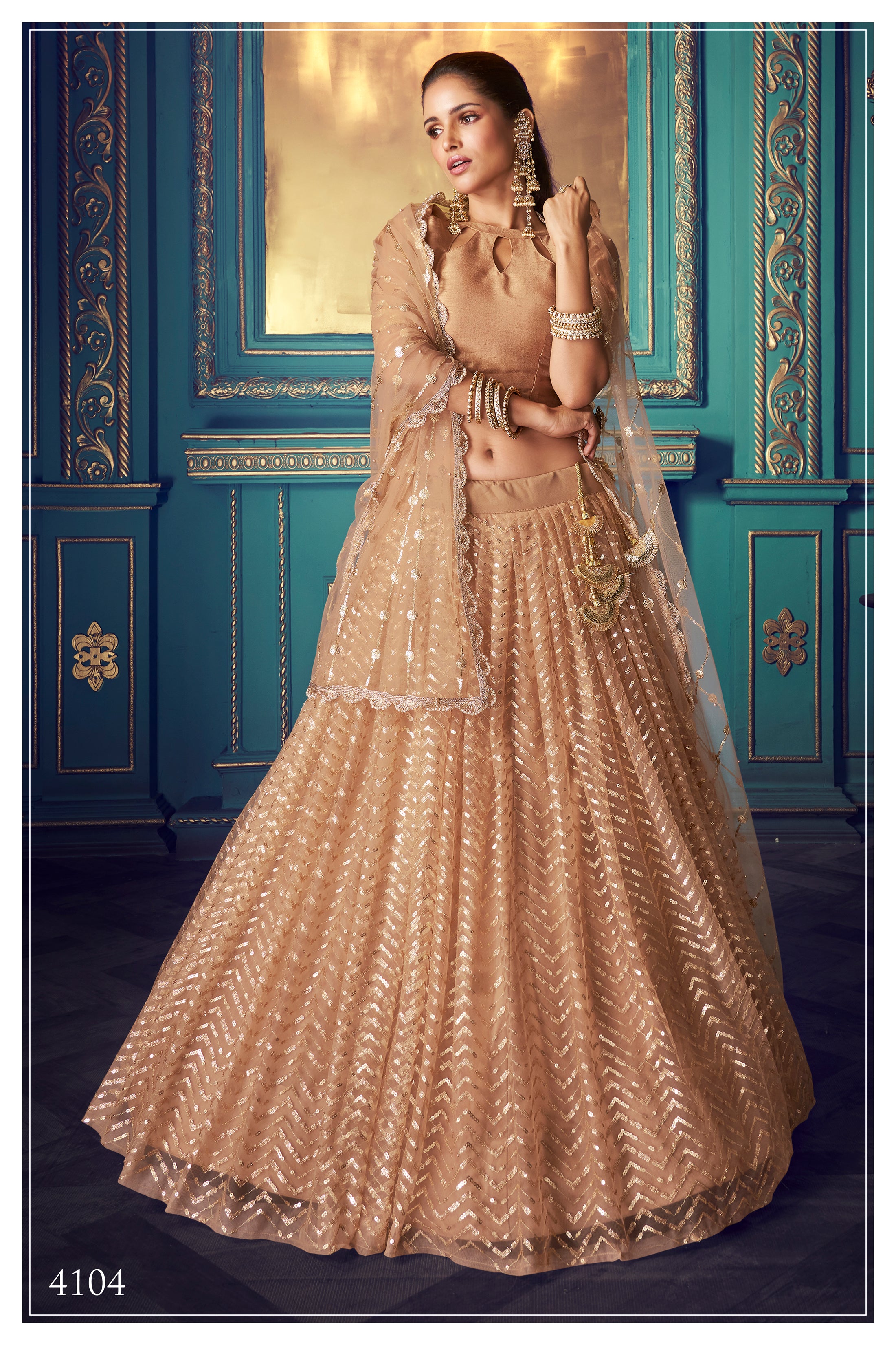 iDress-Gleaming GOLDEN Colored Bridal Lehenga Choli – iDressboutique.in