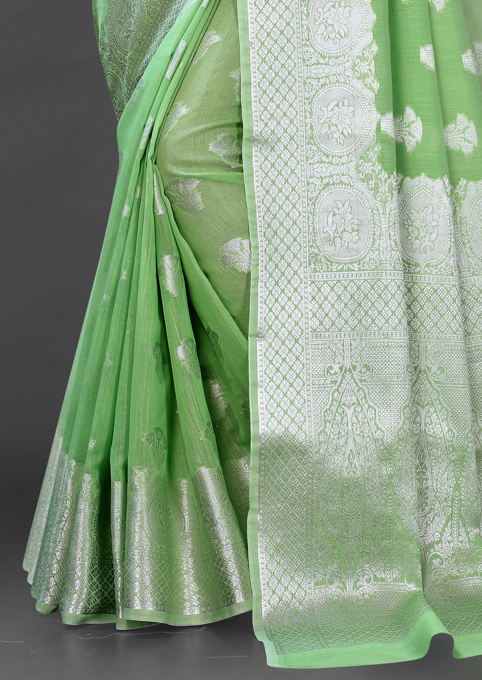 Light Green color banarasi silk saree - Joshindia