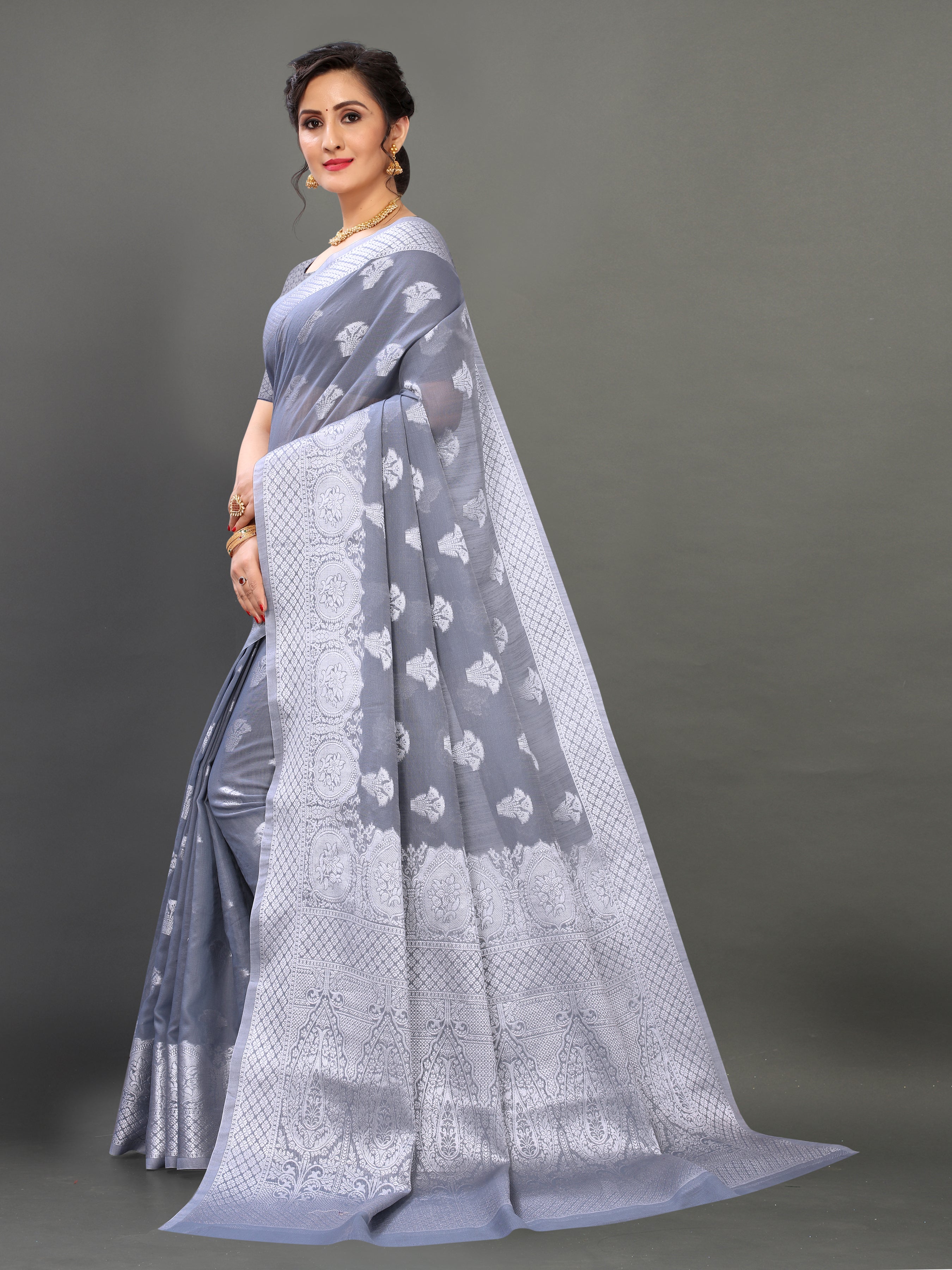 Buy Silk Party Wear Saree In Light Grey Color Online - SARV05646 | Andaaz  Fashion