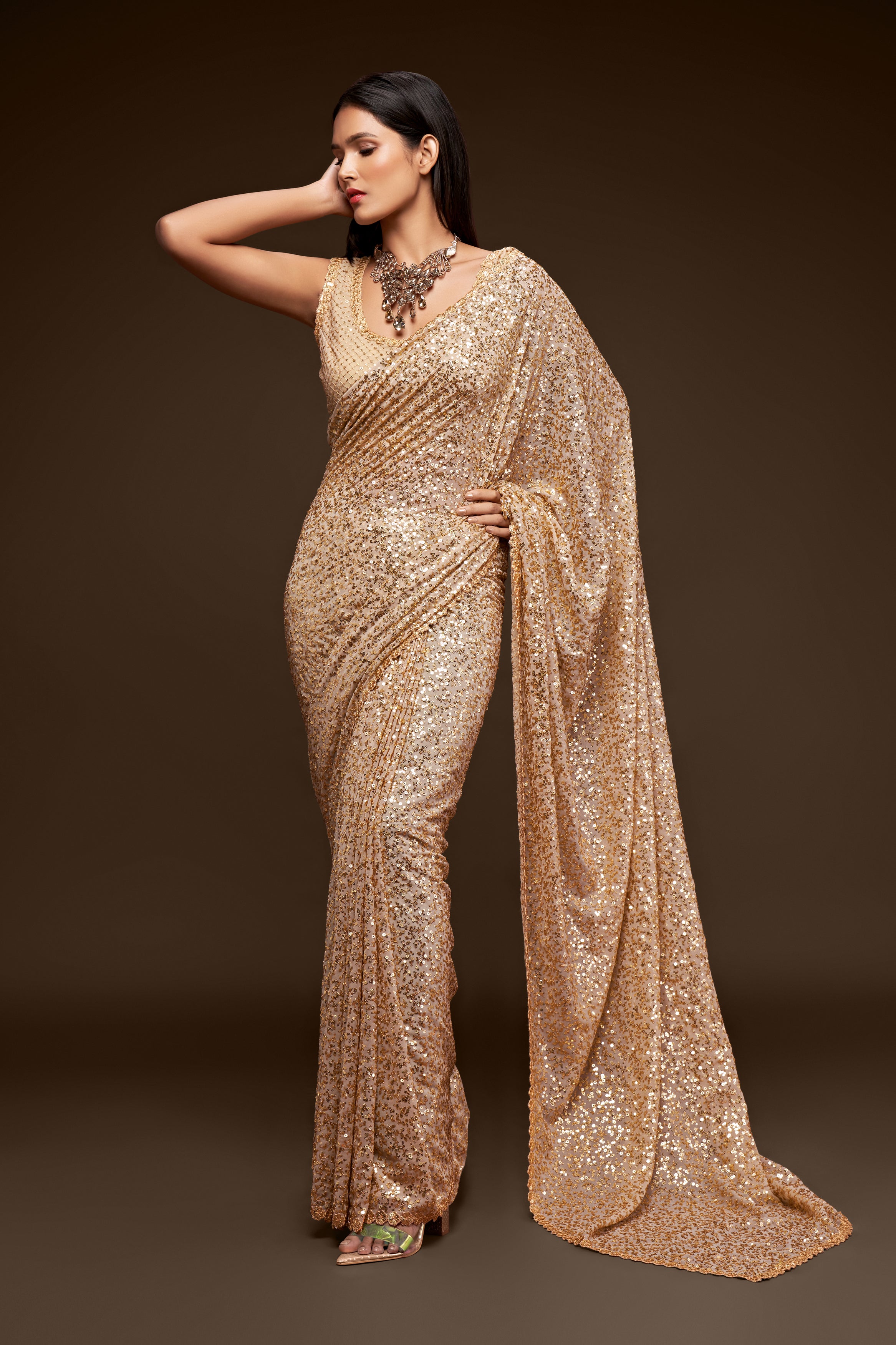 Golden Sarees - Buy Gold Colour Silk Saris For Women Online