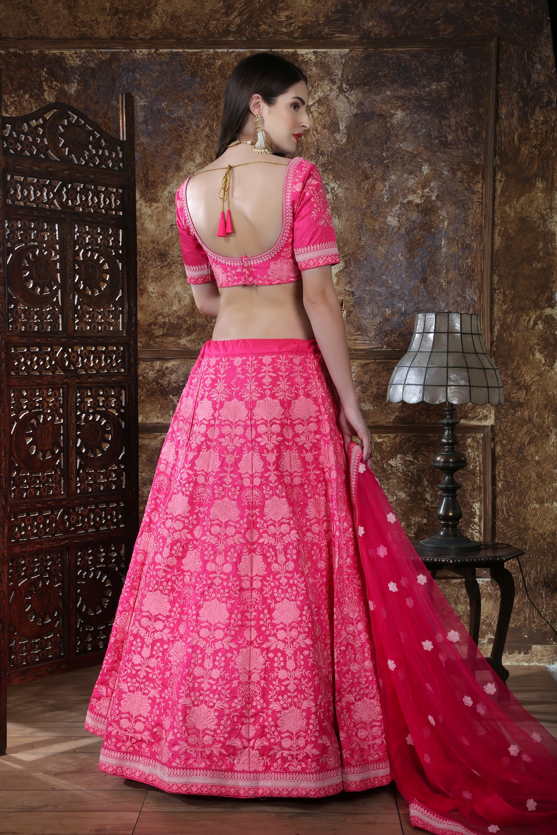 pink color heavy designer lehenga choli for wedding - Joshindia