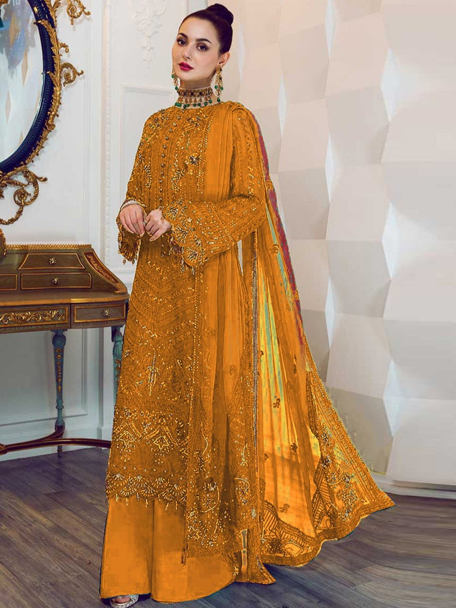 Yellow Long Embroidered Dress, Kashmiri Work Dress | Angad Creations