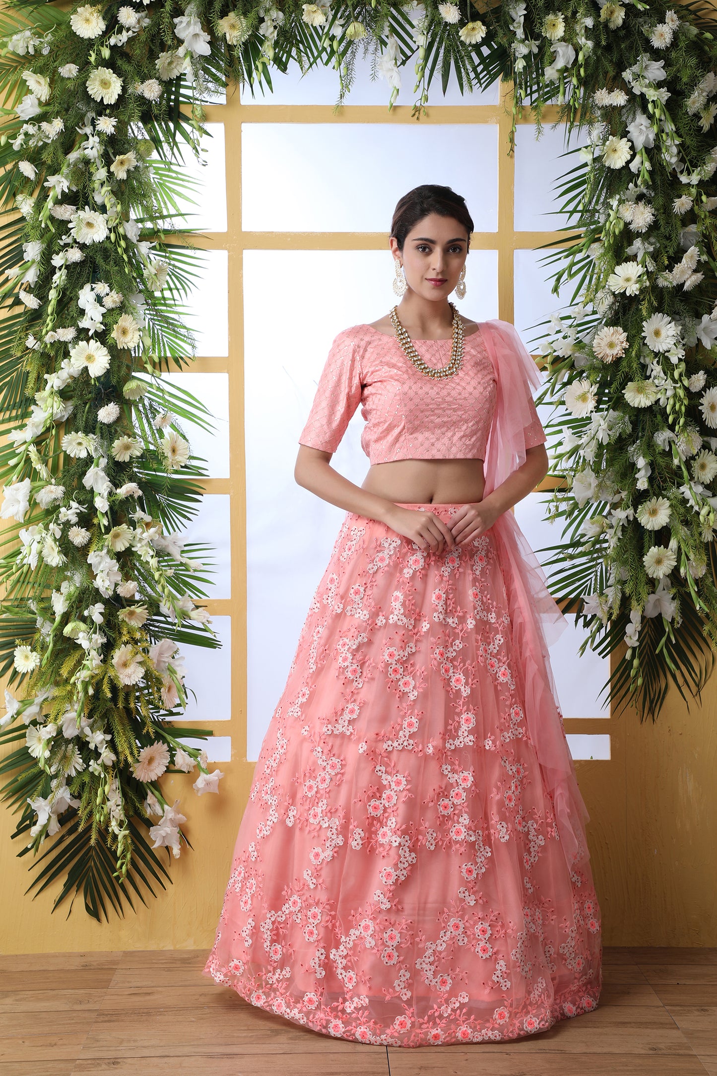 Buy Latest Collection of pink color Designer Lehenga Cholis Online in india - Joshindia