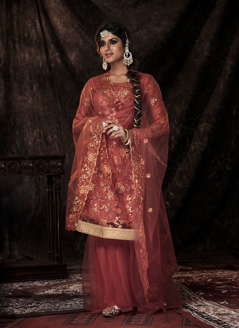 Trending Dark Orange Color Designer Salwar suit Buy Now - Joshindia