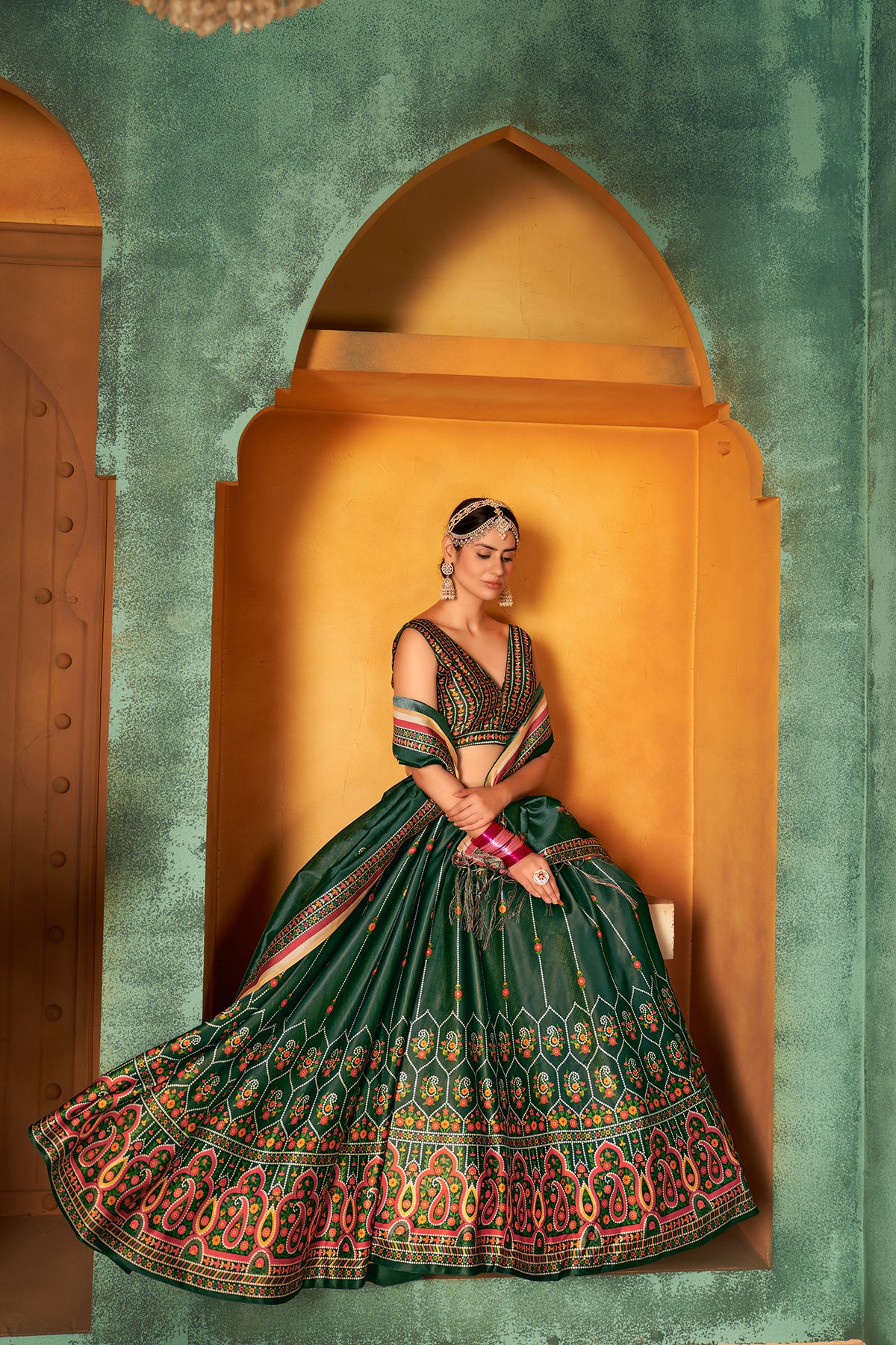 Buy HALFSAREE STUDIO Gajari Banarasi silk Lehenga with Kurta design Online  at Best Prices in India - JioMart.