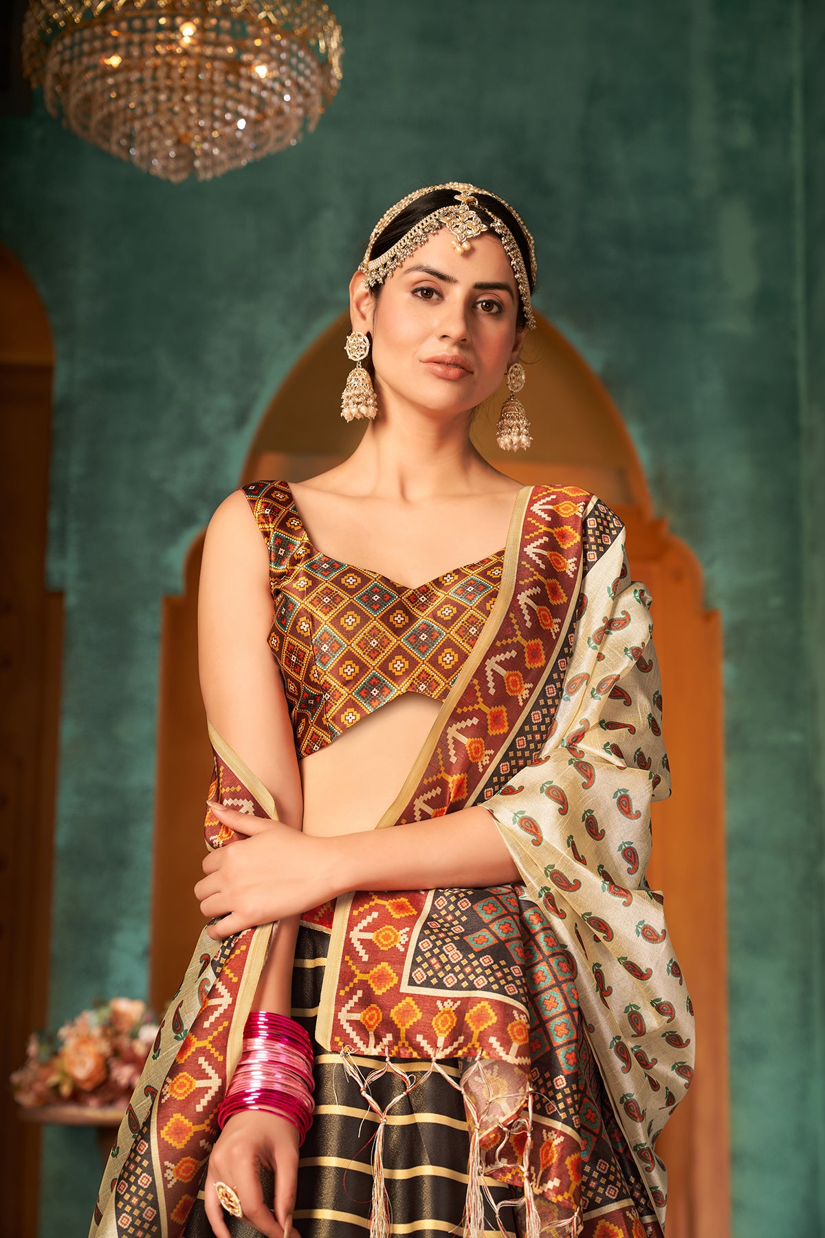 Buy Yellow Banarasi silk Lehenga & Fabric Banarasi silk For Women Online