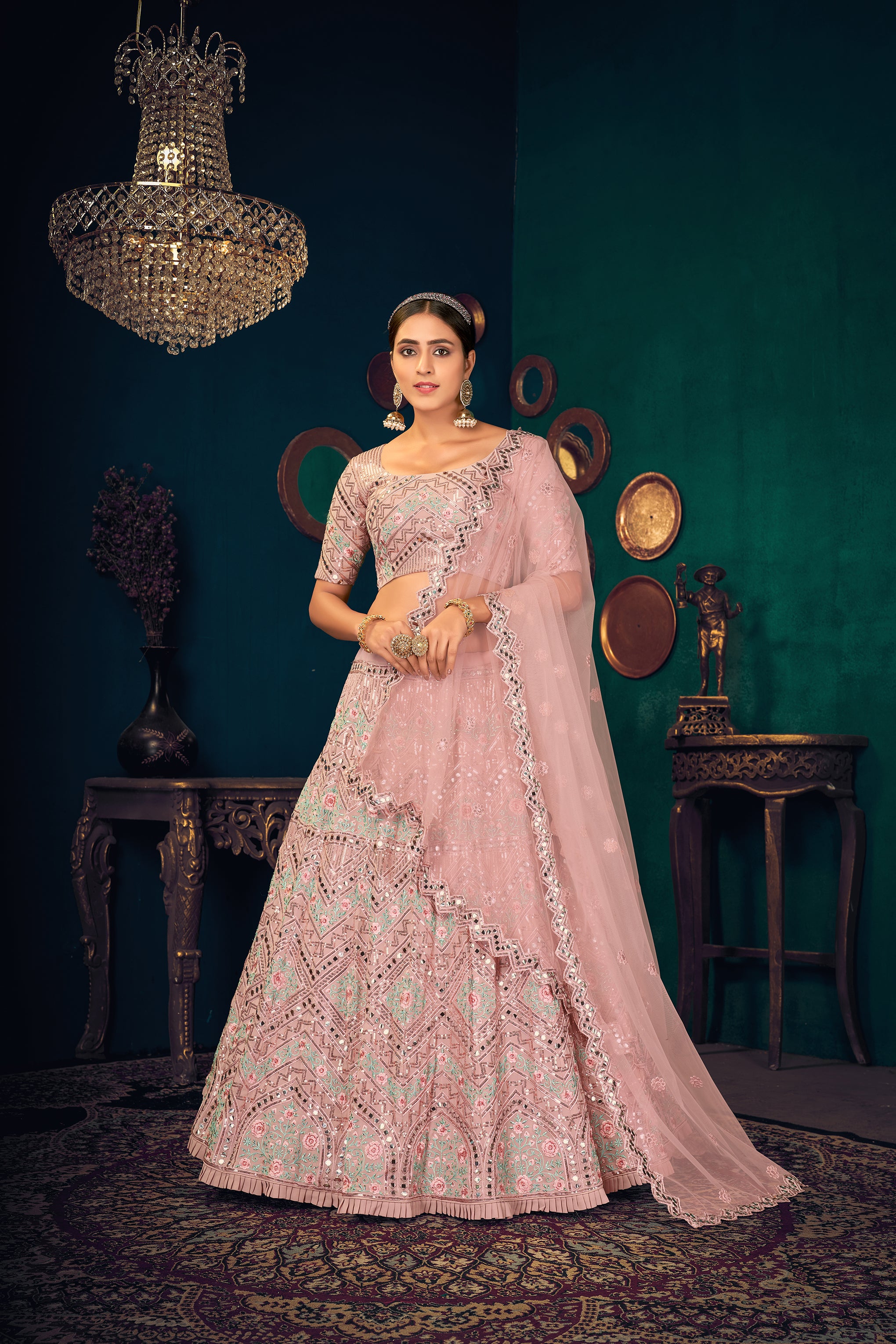 Buy Pink Lehenga Choli for Women Ready to Wear Custom Floral Embroidered  Sabyasachi Designer Party Wear Bridal Wedding Online in India - Etsy