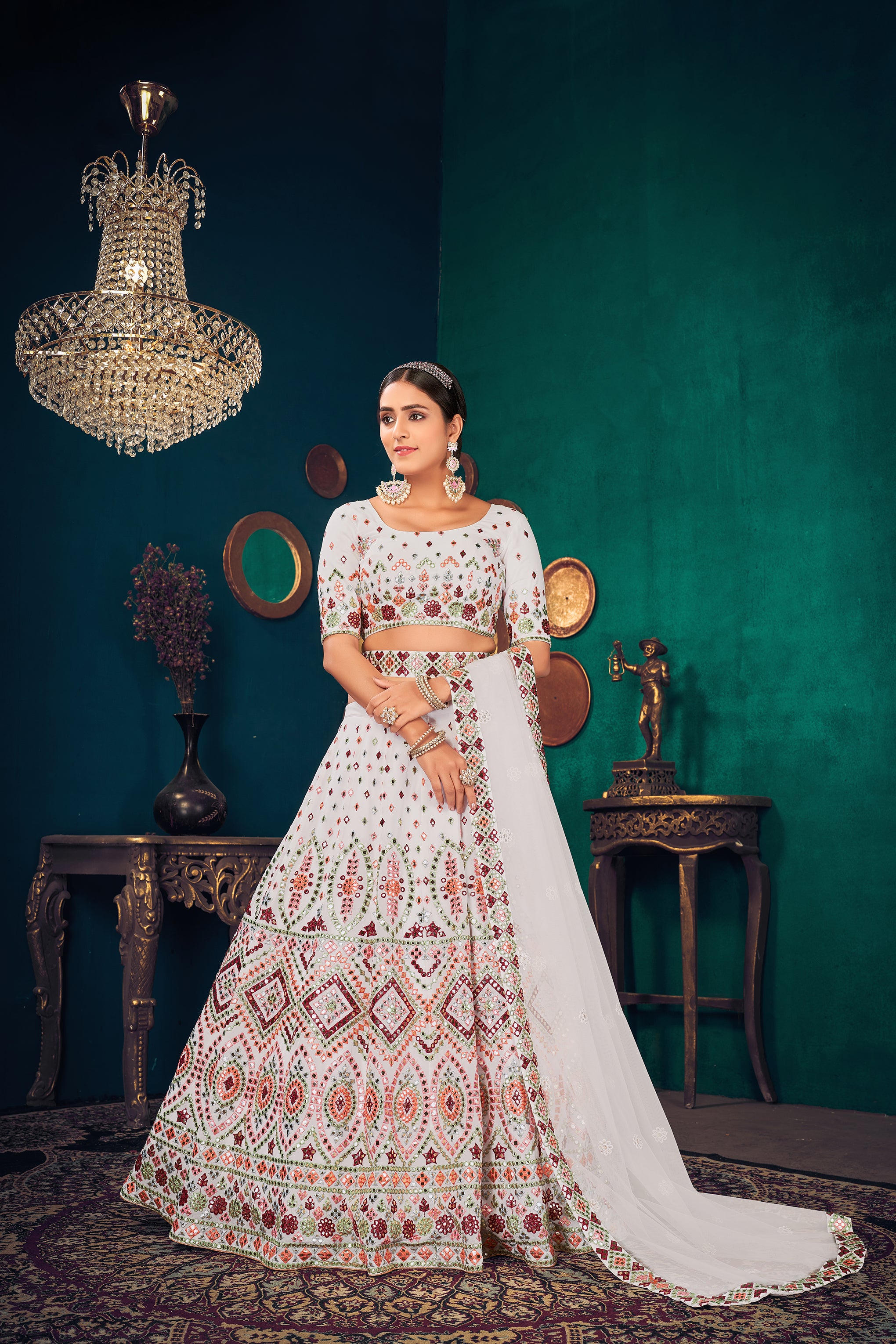 Buy Disha Patani In Peach Lehenga Set with Pearl Butti Embroidery And 3D  Flowers Kalki Fashion India