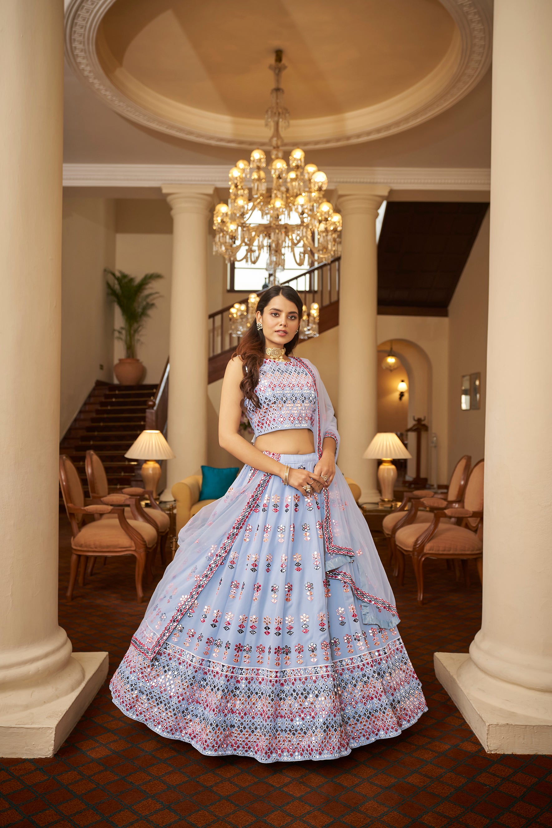 Blue - Bridal - Lehenga Cholis: Buy Indian Lehenga Outfits Online | Utsav  Fashion