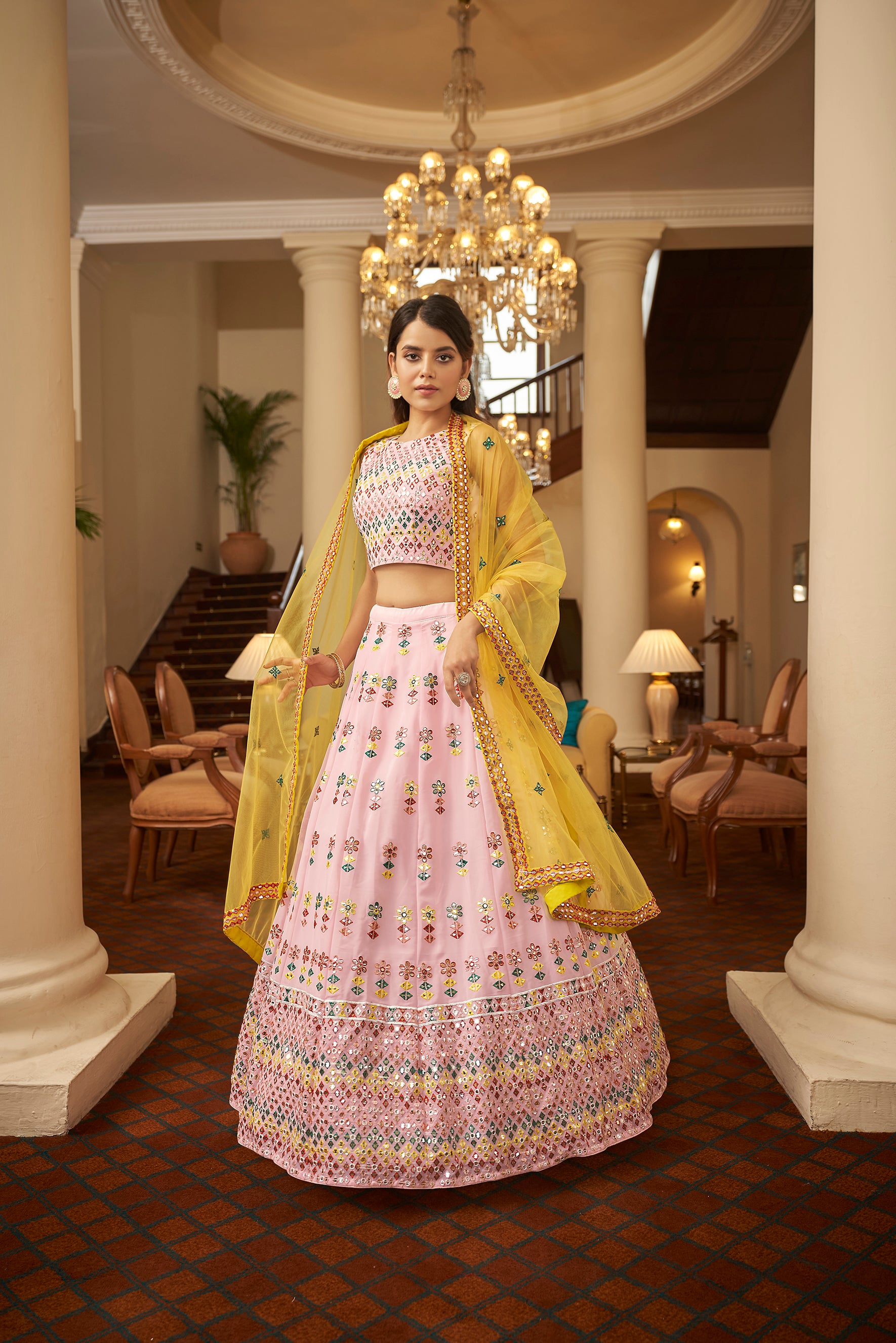 Buy Rani And Maroon Velvet Zari Embroidered Lehenga Online in India @Mohey  - Mohey for Women